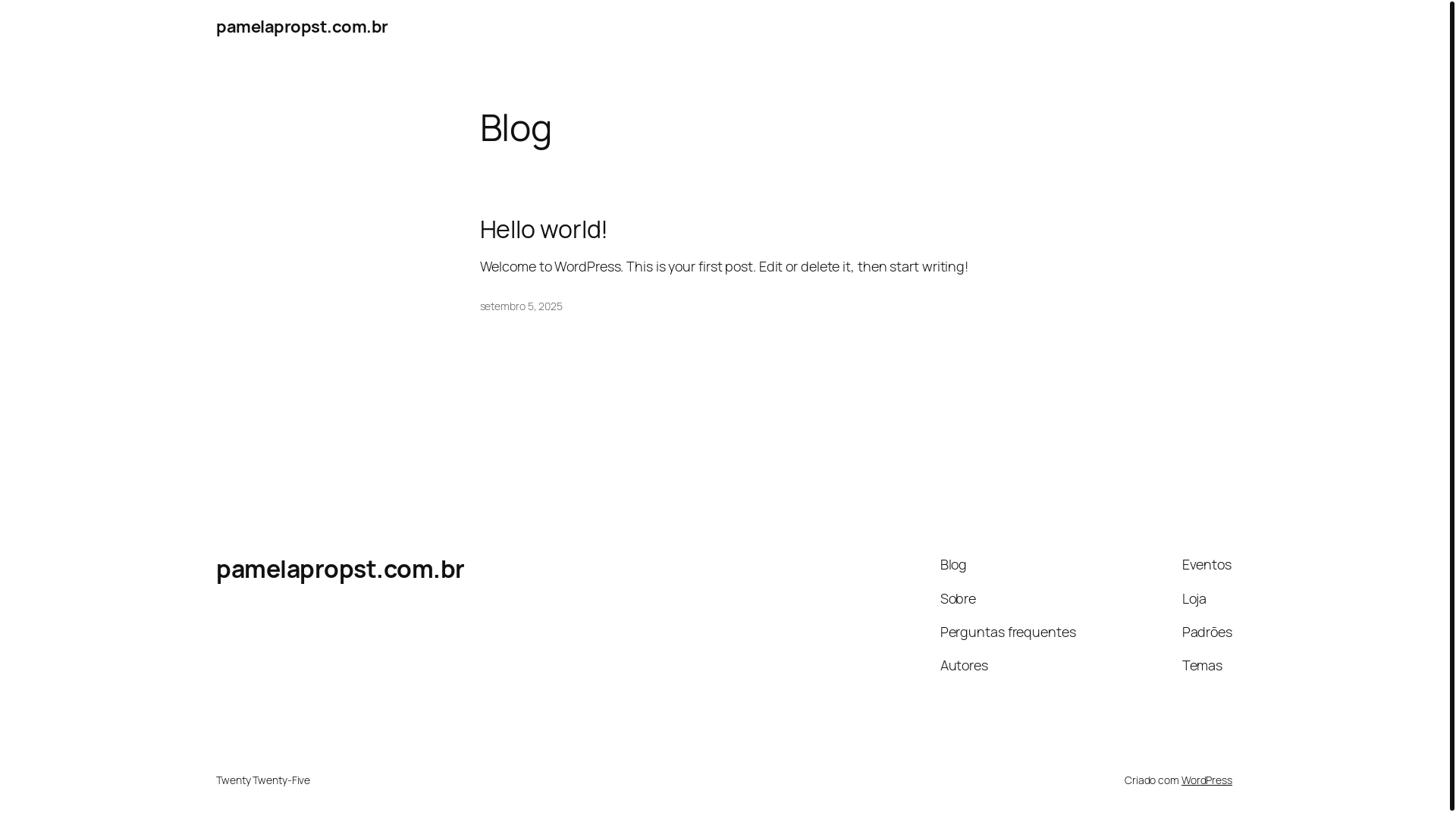 website screenshot of https://pamelapropst.com.br/