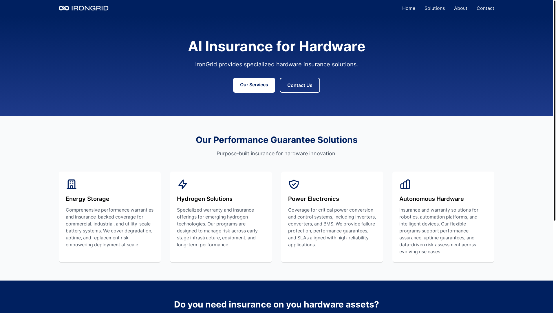 website screenshot of https://irongrid-mainsite.pages.dev/