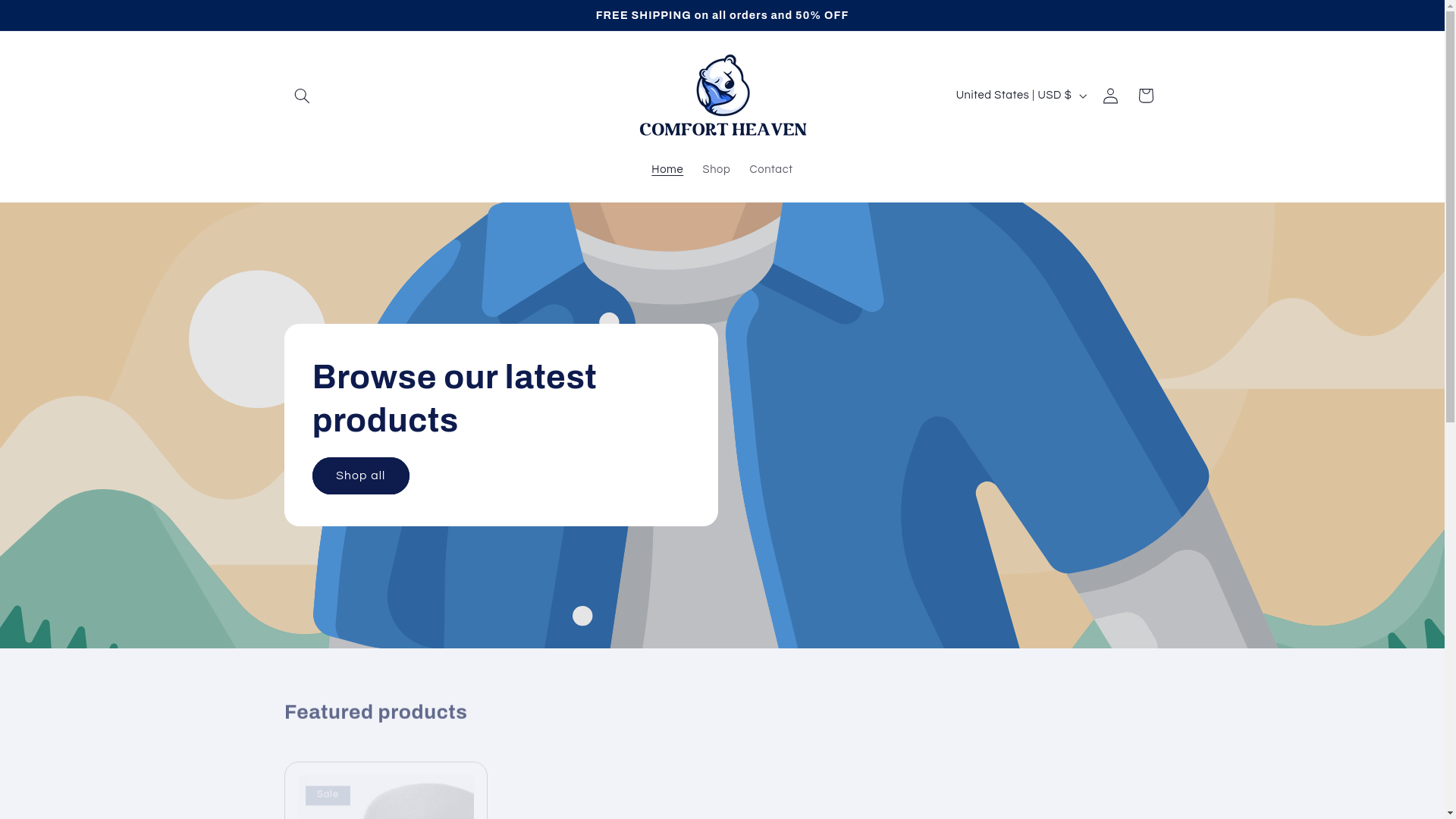 website screenshot of https://officialcomfortheaven.com/
