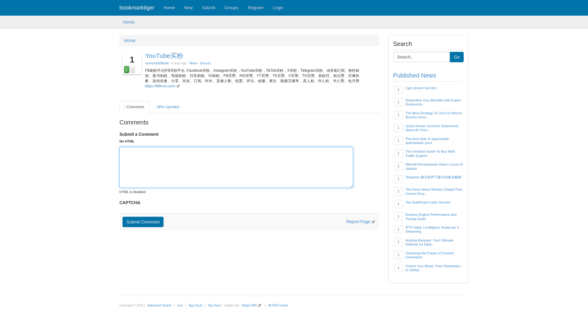 website screenshot of https://bookmarktiger.com/story20401547/youtube%E4%B9%B0%E7%B2%89