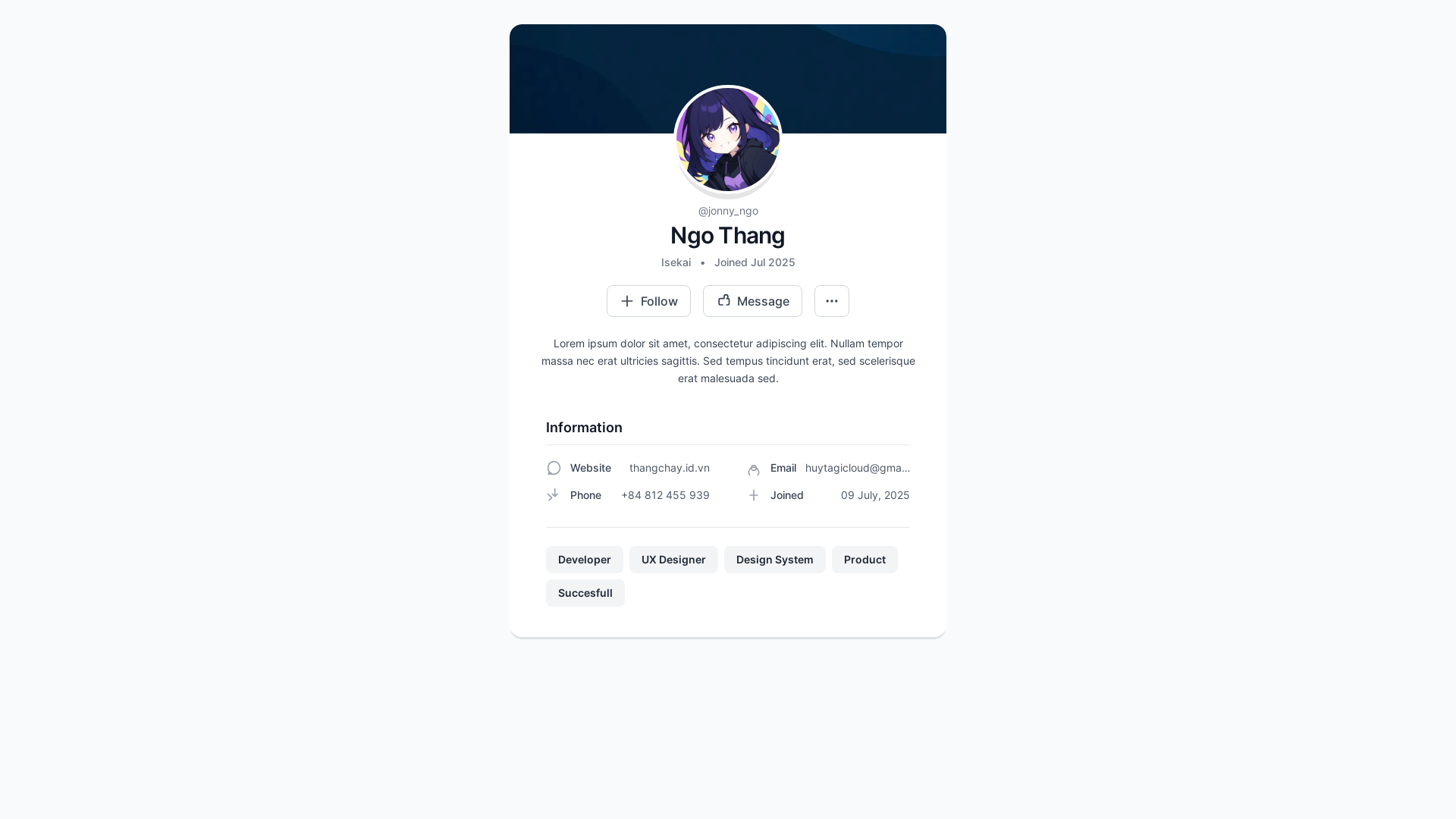 website screenshot of https://ngothang.tokyo/