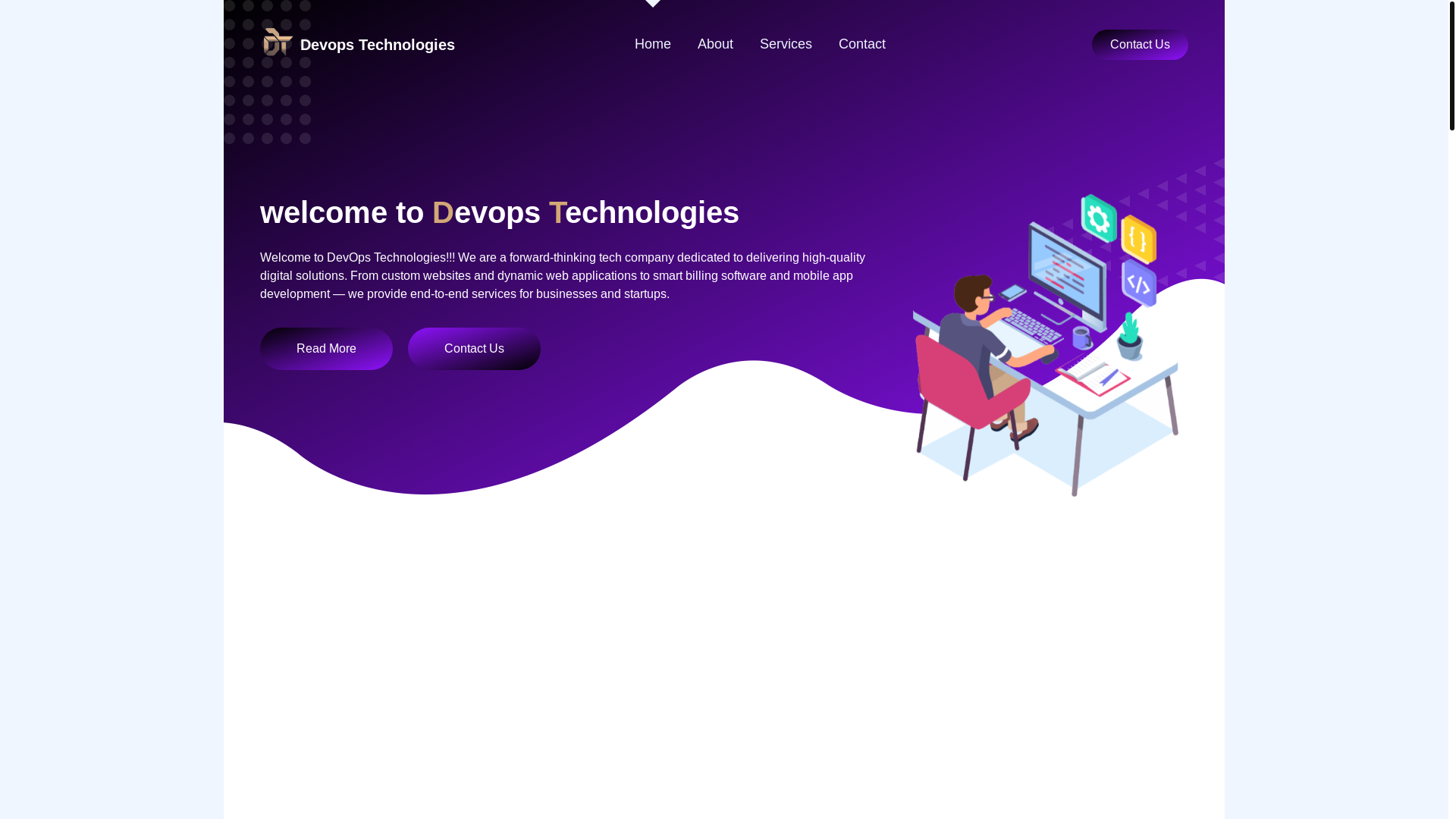 website screenshot of https://devpstechnologies.in/