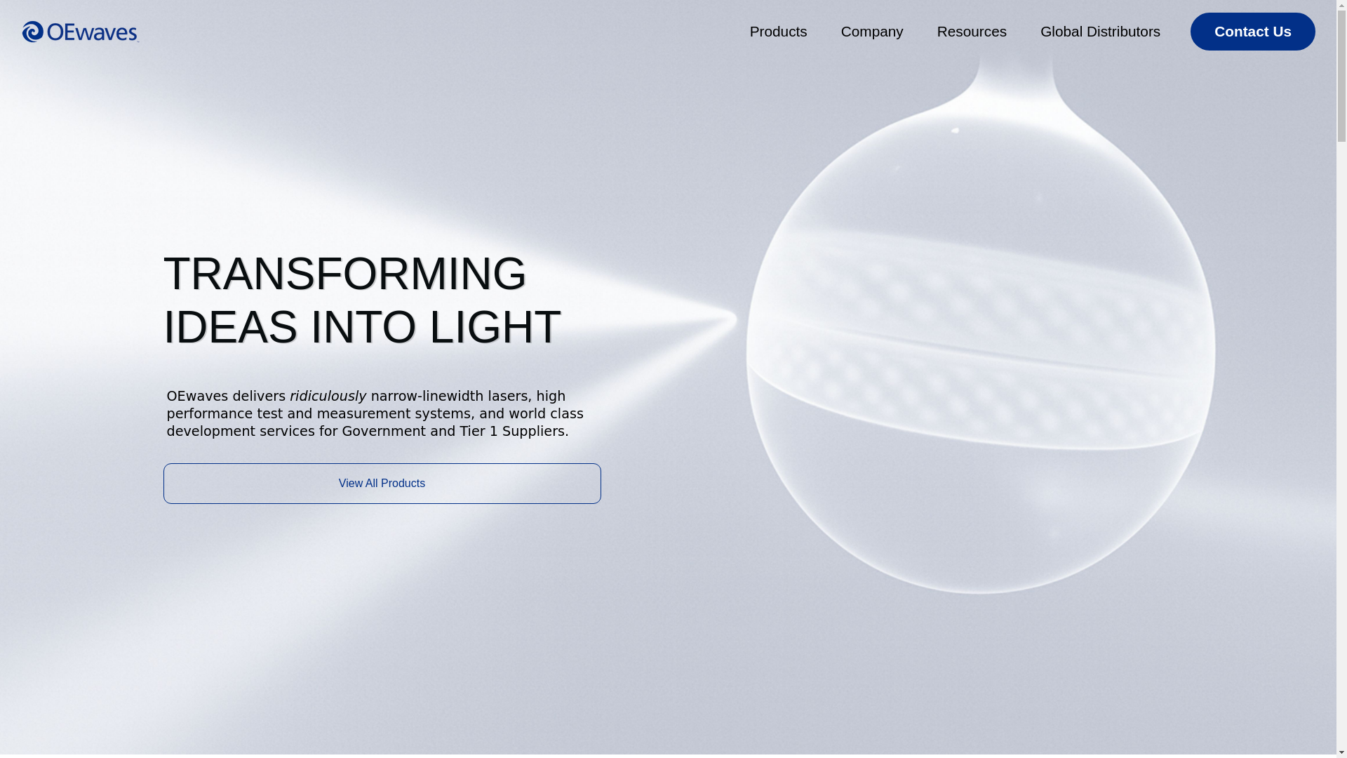 website screenshot of https://oewavestech.com/