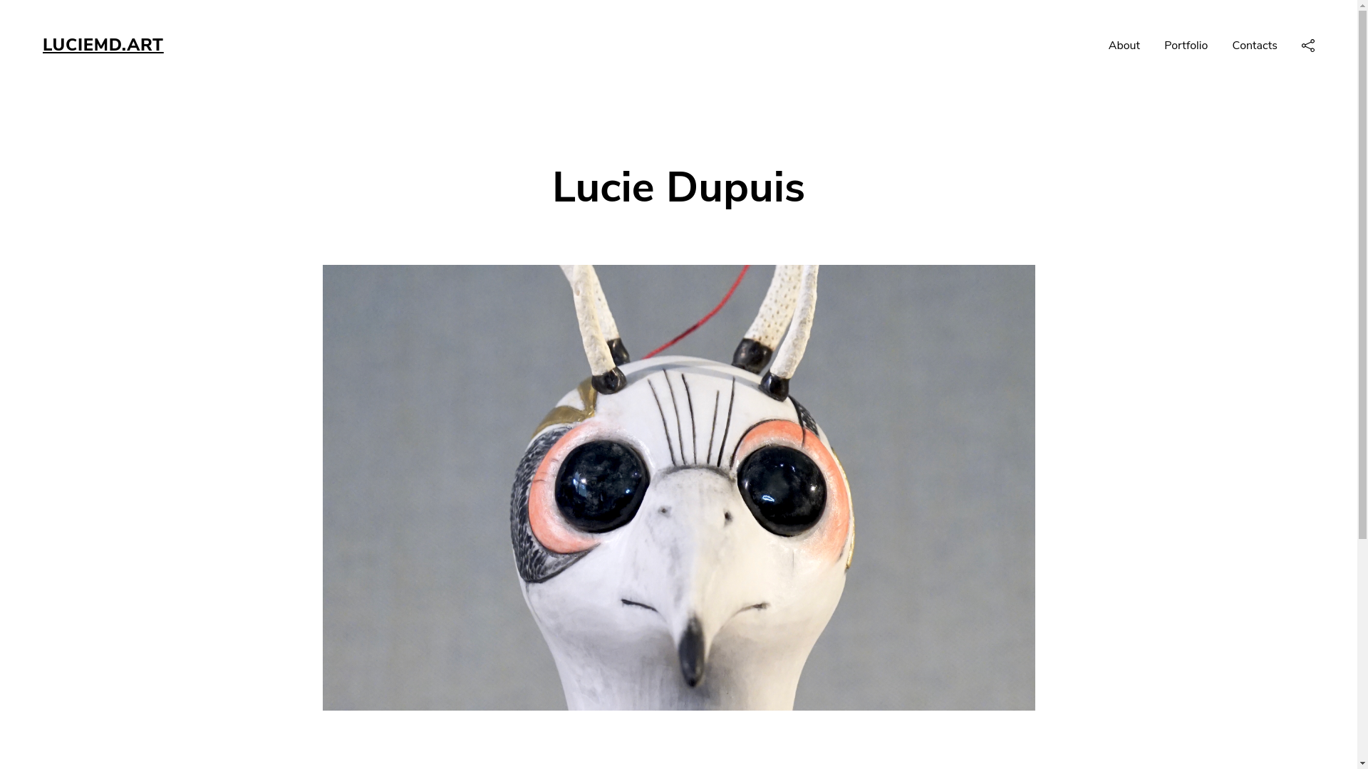 website screenshot of https://luciedupuis.art/