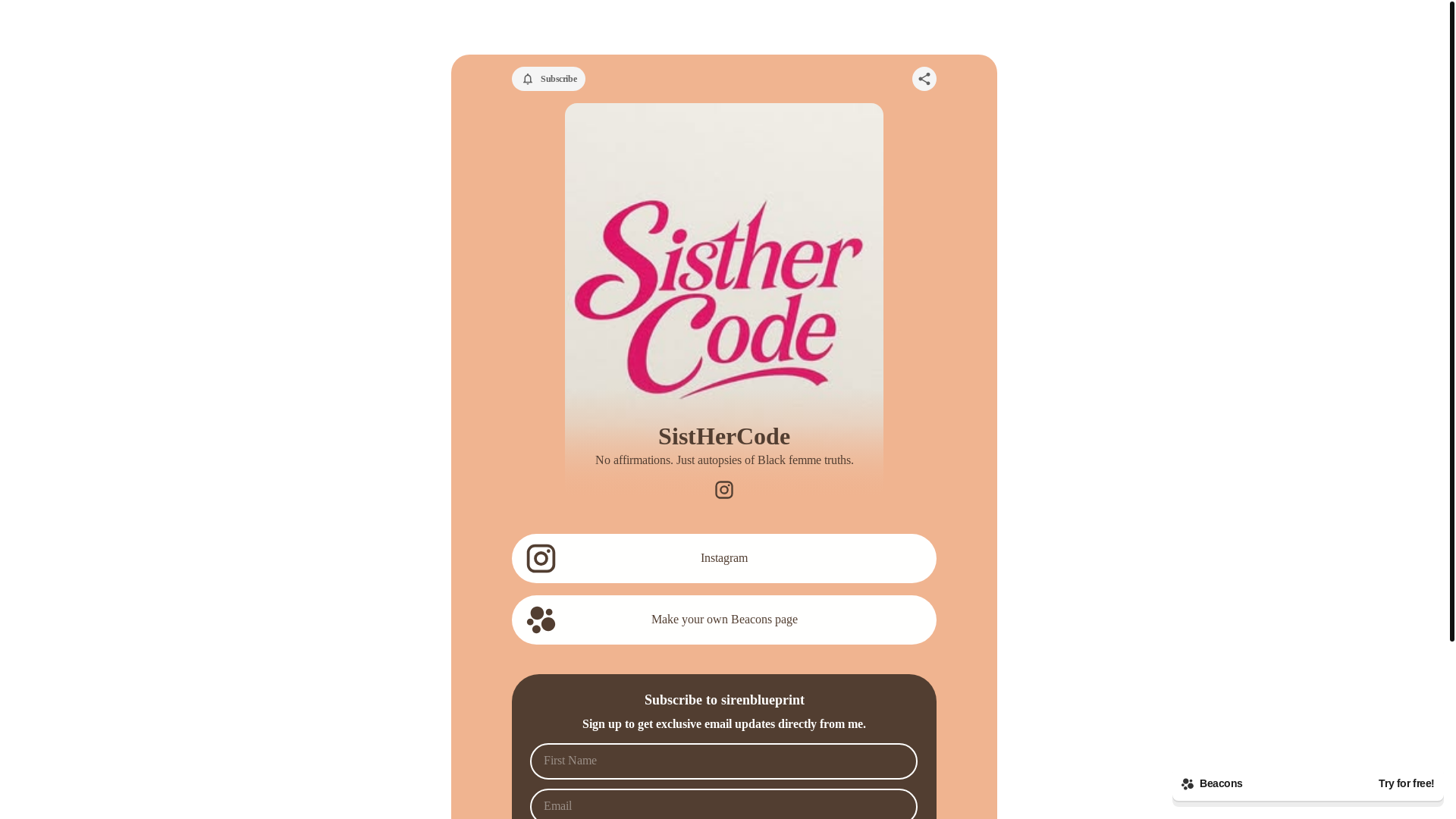 website screenshot of https://sisthercode.com/