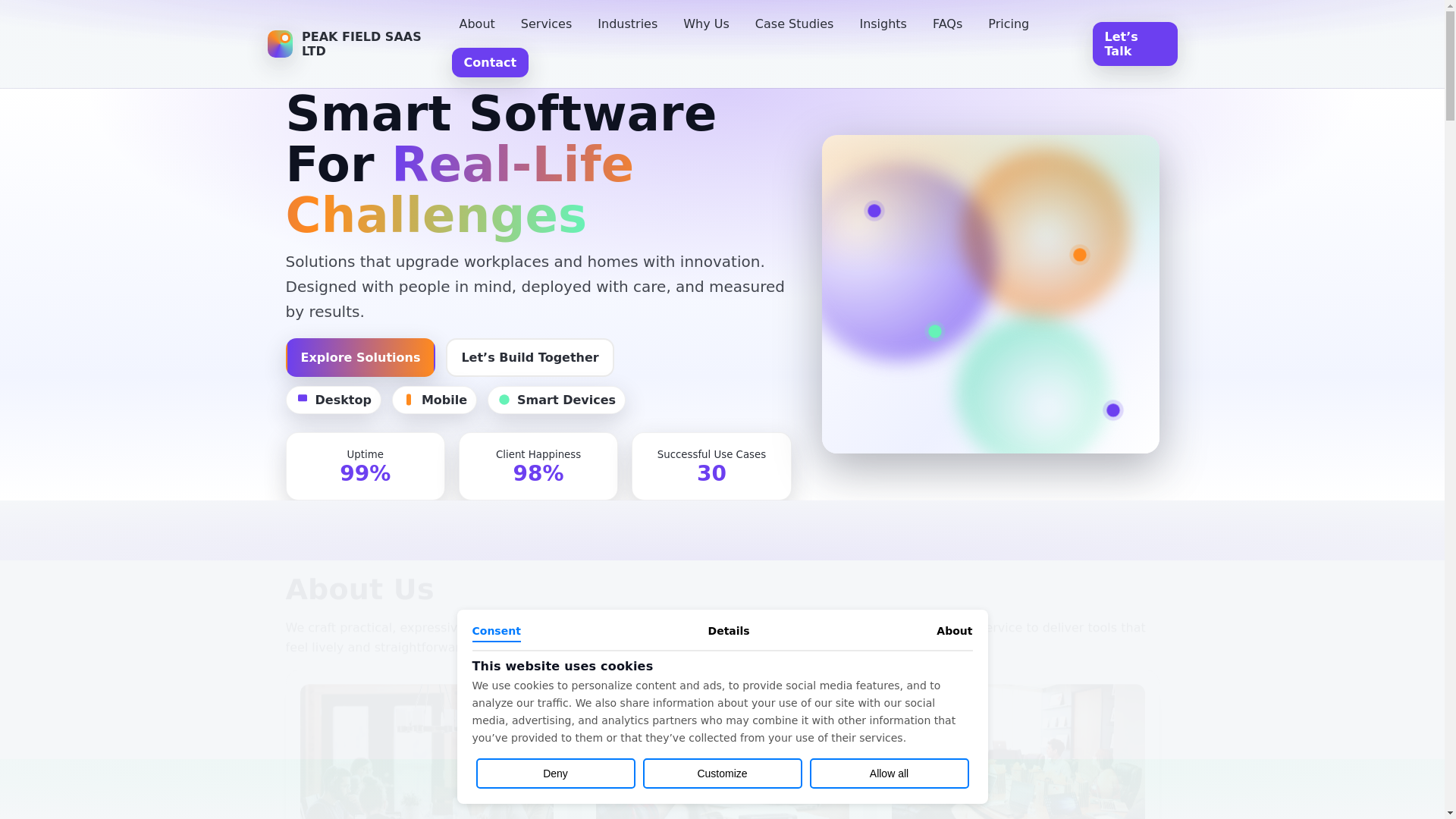website screenshot of https://peakfieldsaas.pages.dev/