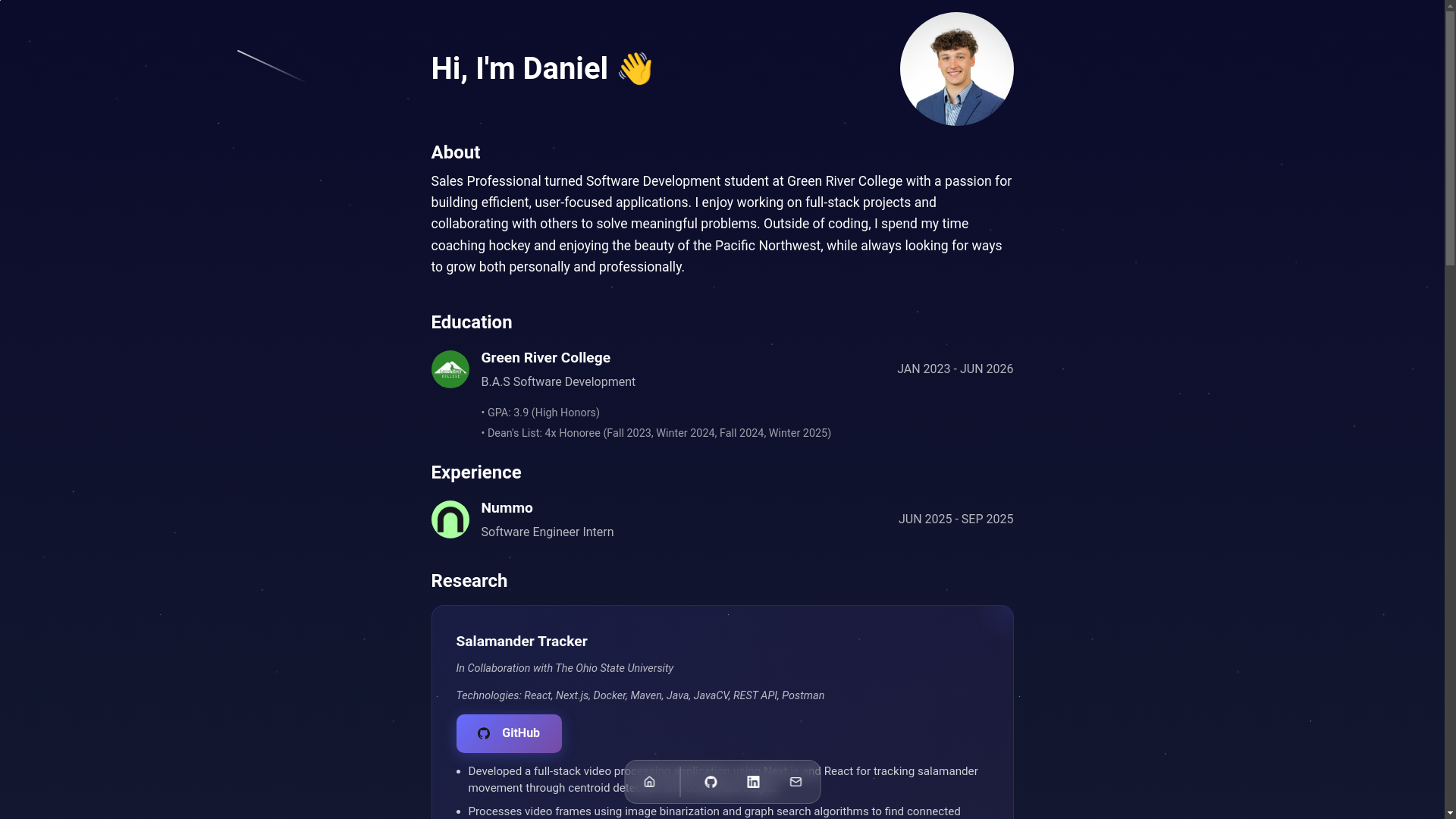 website screenshot of https://dannycodes.dev/
