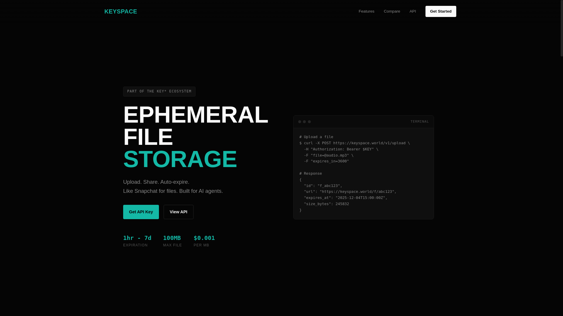 website screenshot of https://keyspace.world/