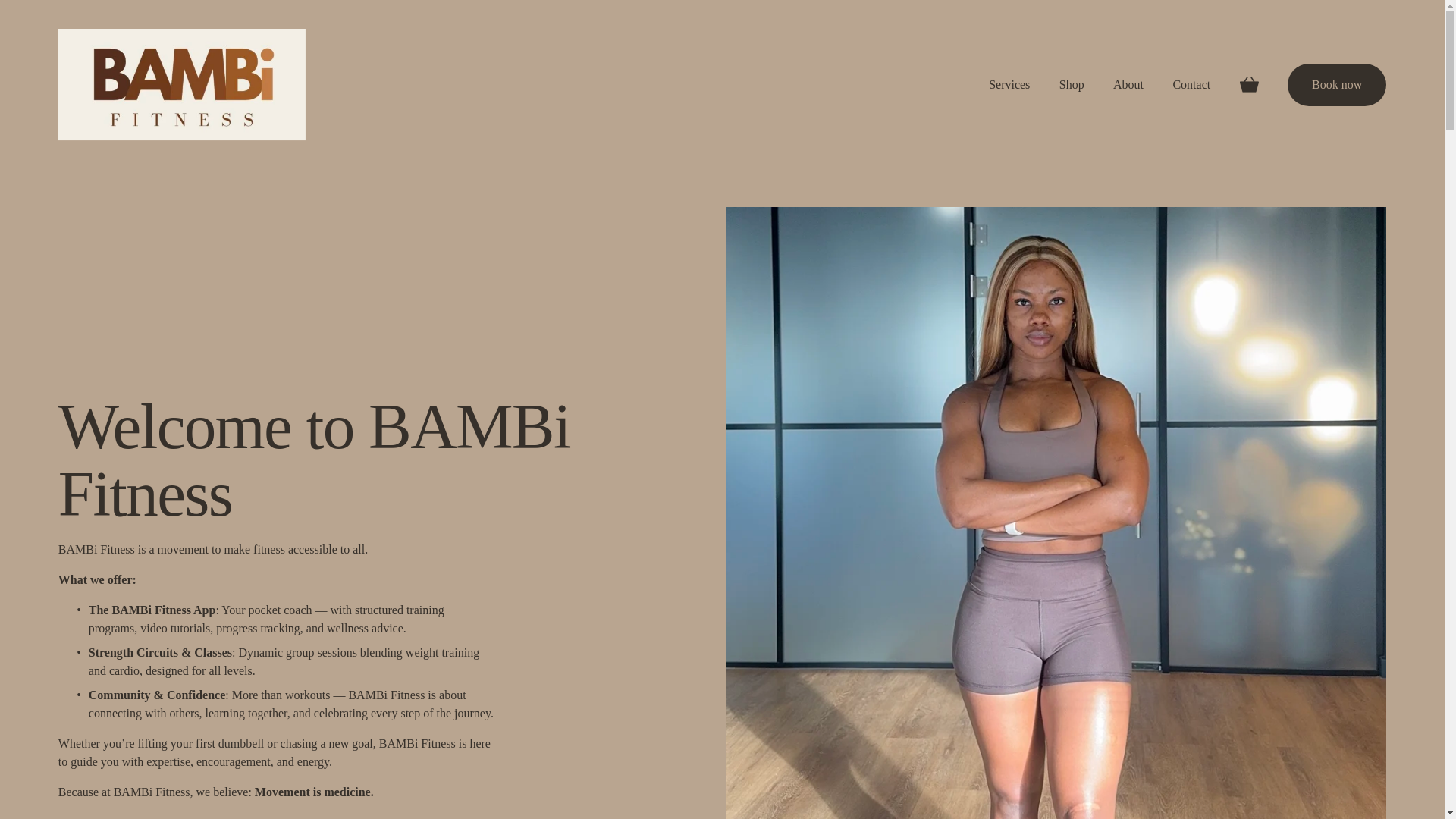 website screenshot of https://bambifitness.co.uk/