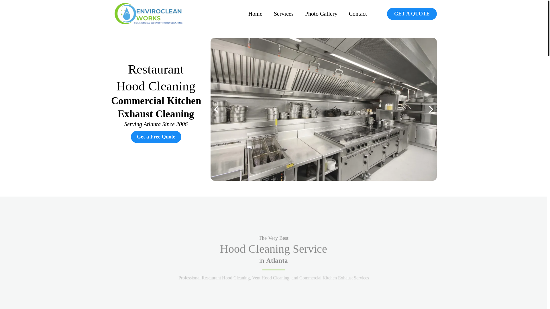website screenshot of https://enviroclean-hood-cleaning.com/