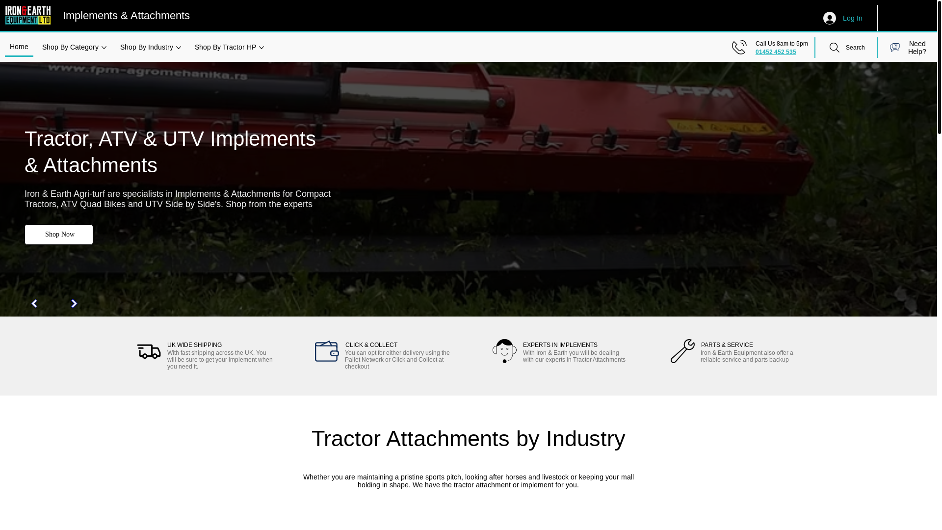 website screenshot of https://tractor-attachments.co.uk/
