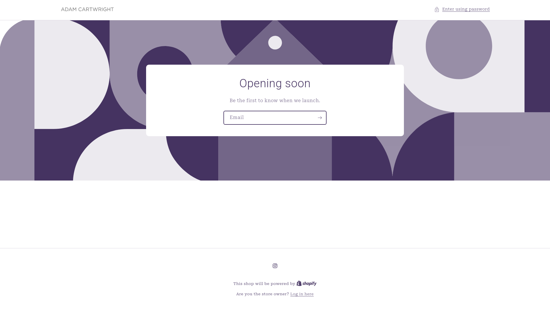 website screenshot of https://adamcartwrightart.com/
