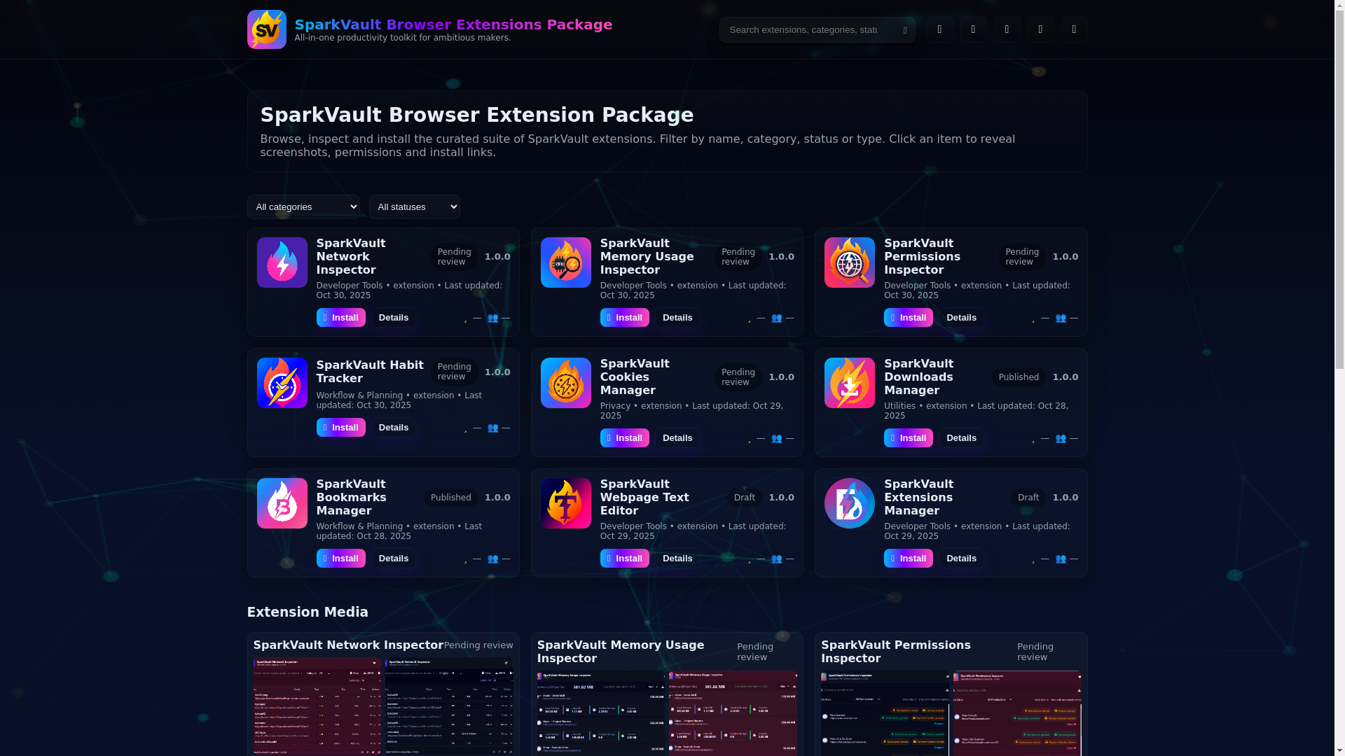 website screenshot of https://sparkvaultbrowserextensionspackage.pages.dev/