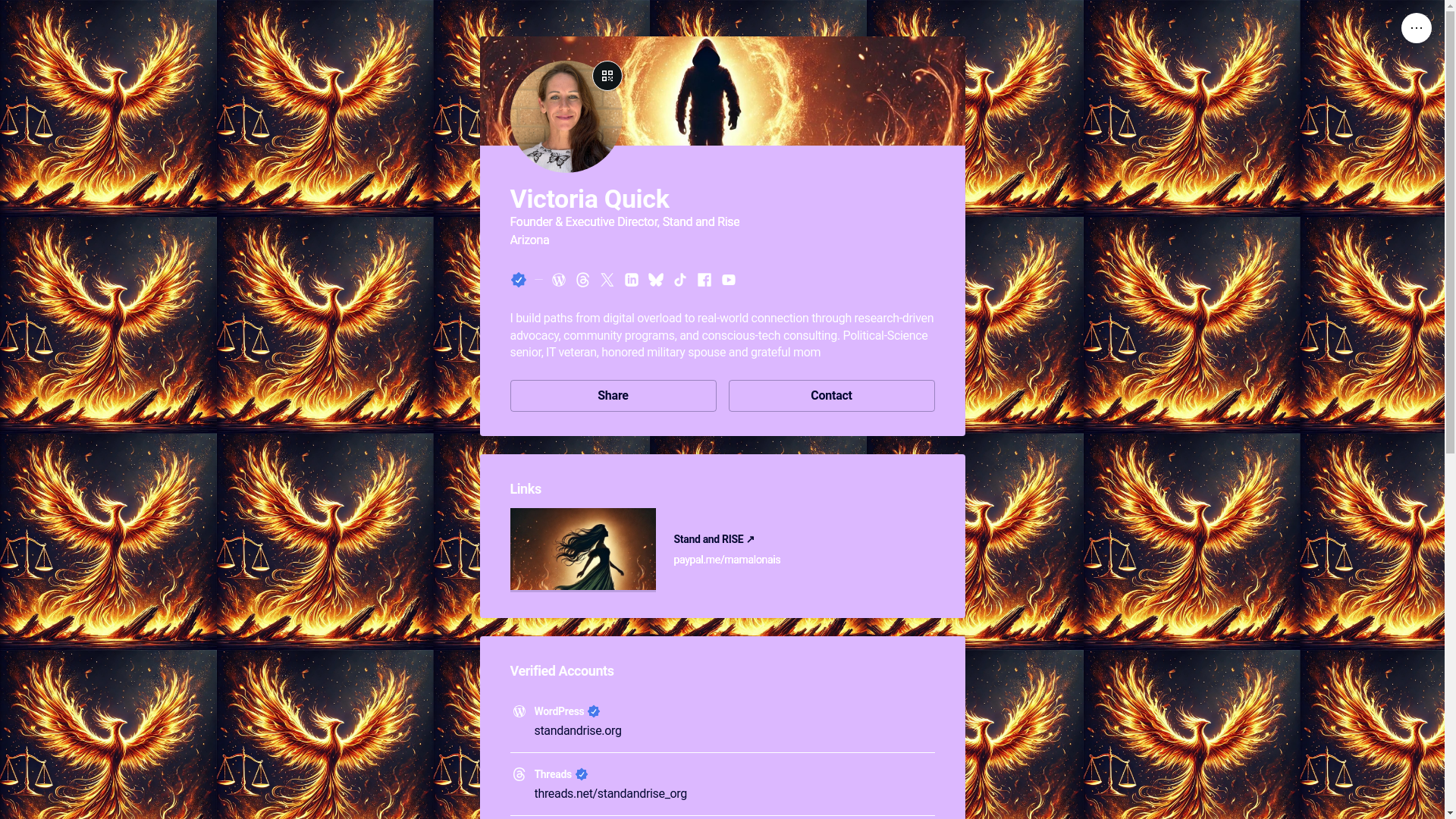 website screenshot of https://victoriaquick.social/