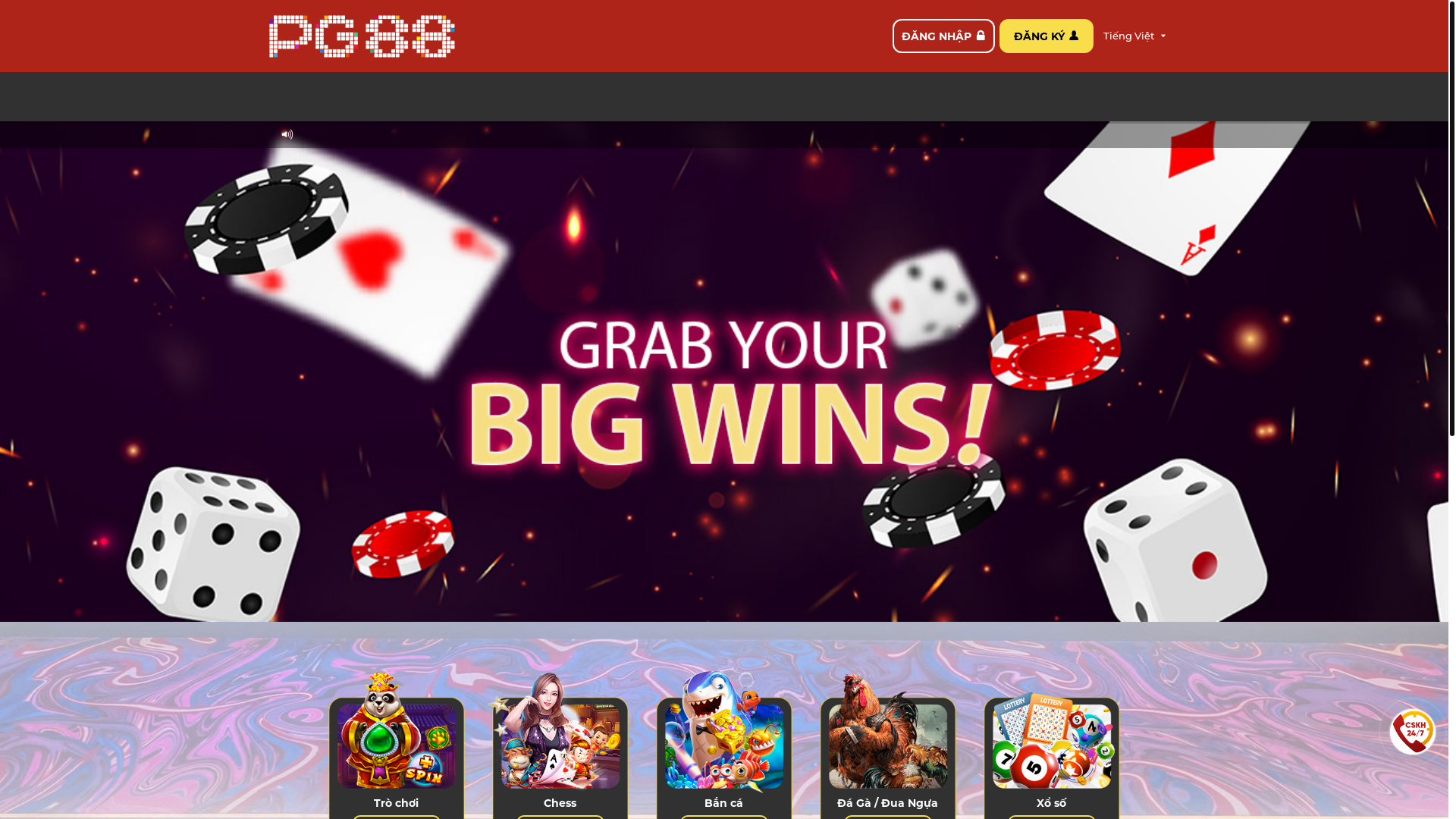 website screenshot of https://dangnhaplucky88.com/