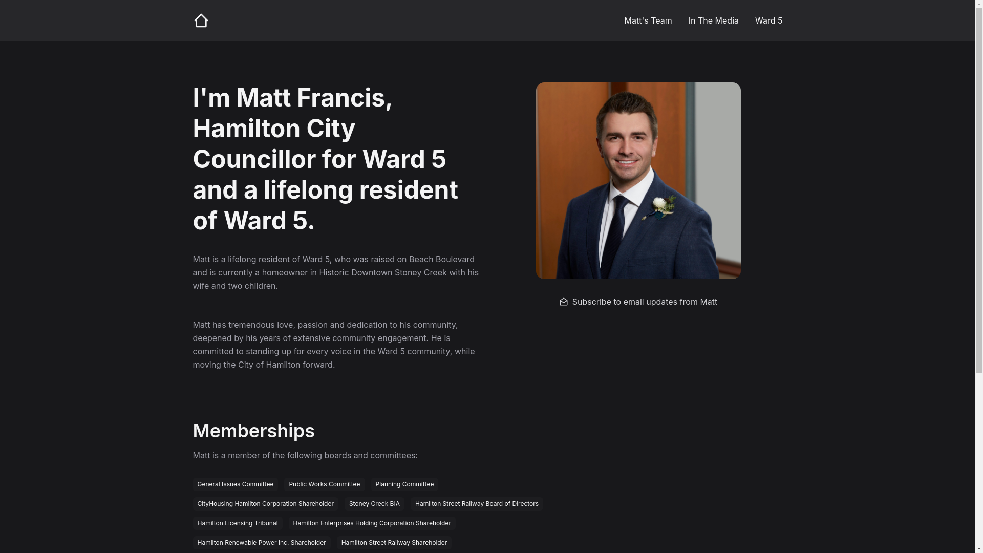 website screenshot of https://mattfrancis-site.pages.dev/