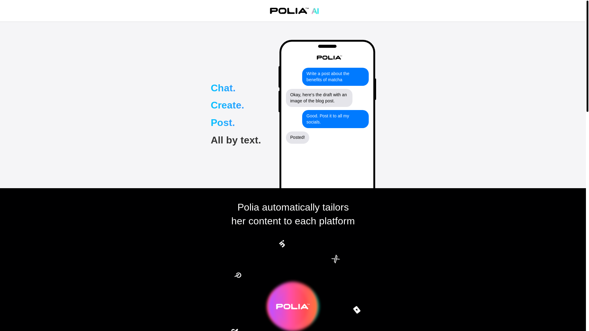 website screenshot of https://polia-ai.pages.dev/