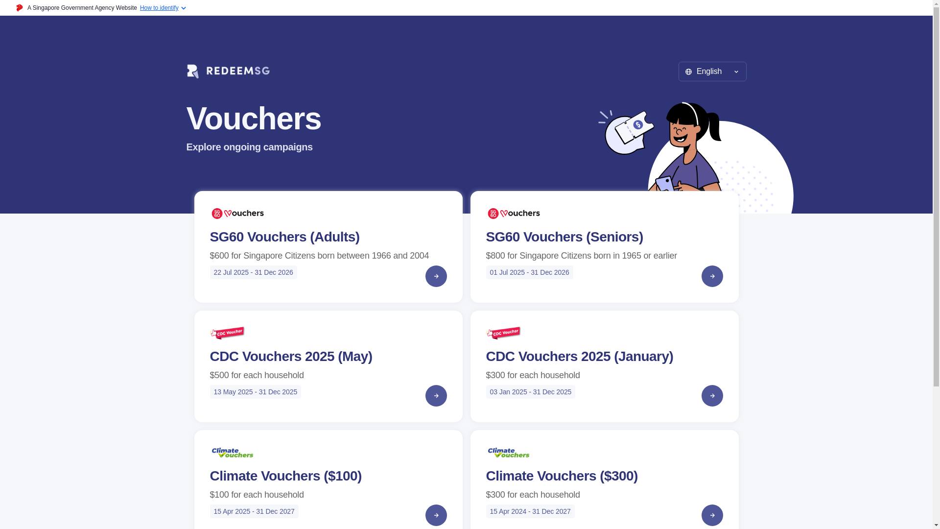 website screenshot of https://signup.redeem.gov.sg/?lang=en-SG
