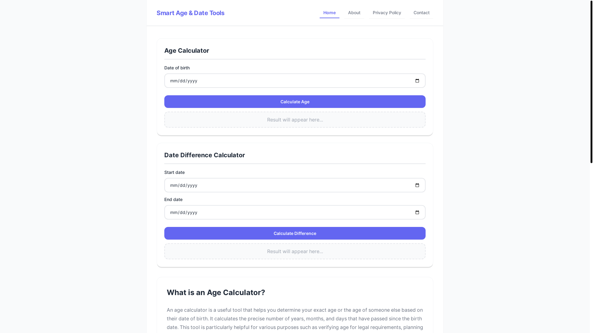 website screenshot of https://smartagetools.com/