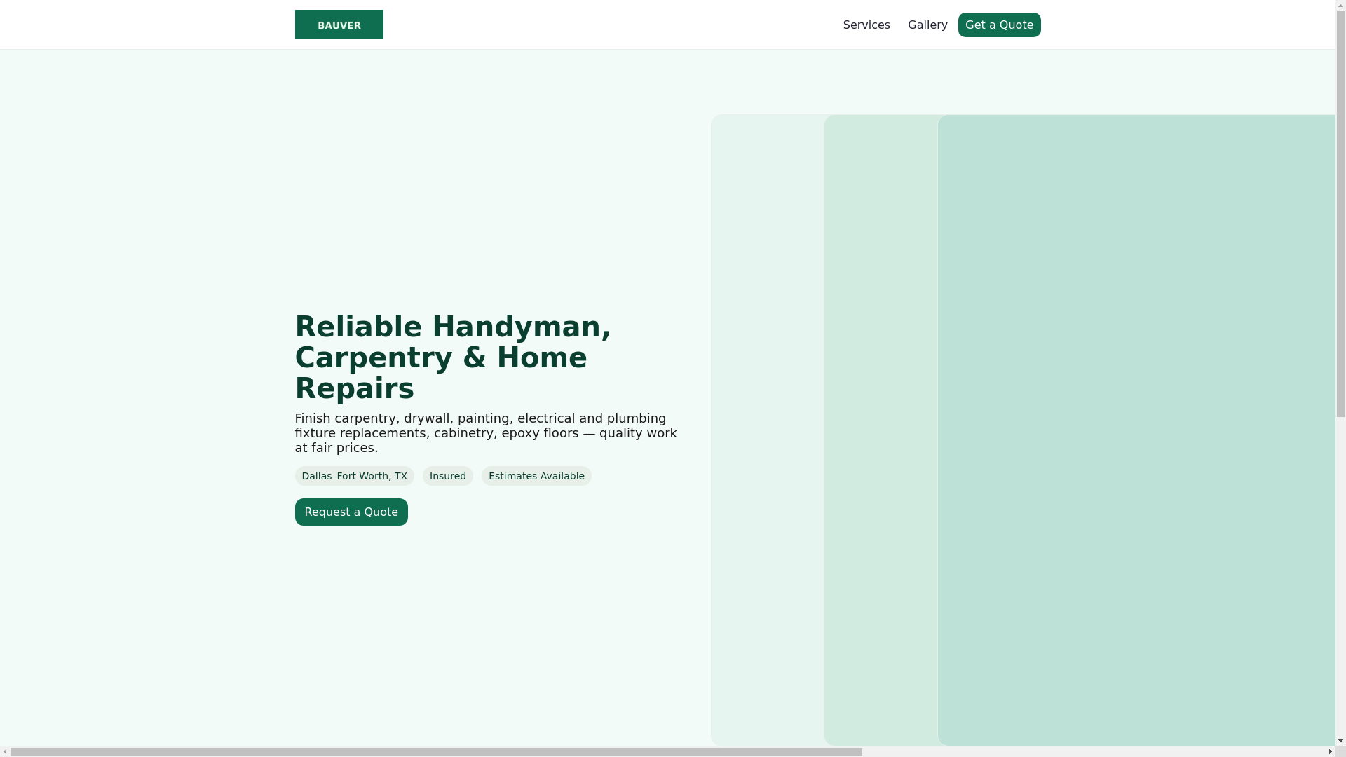 website screenshot of https://bauverservices.com/