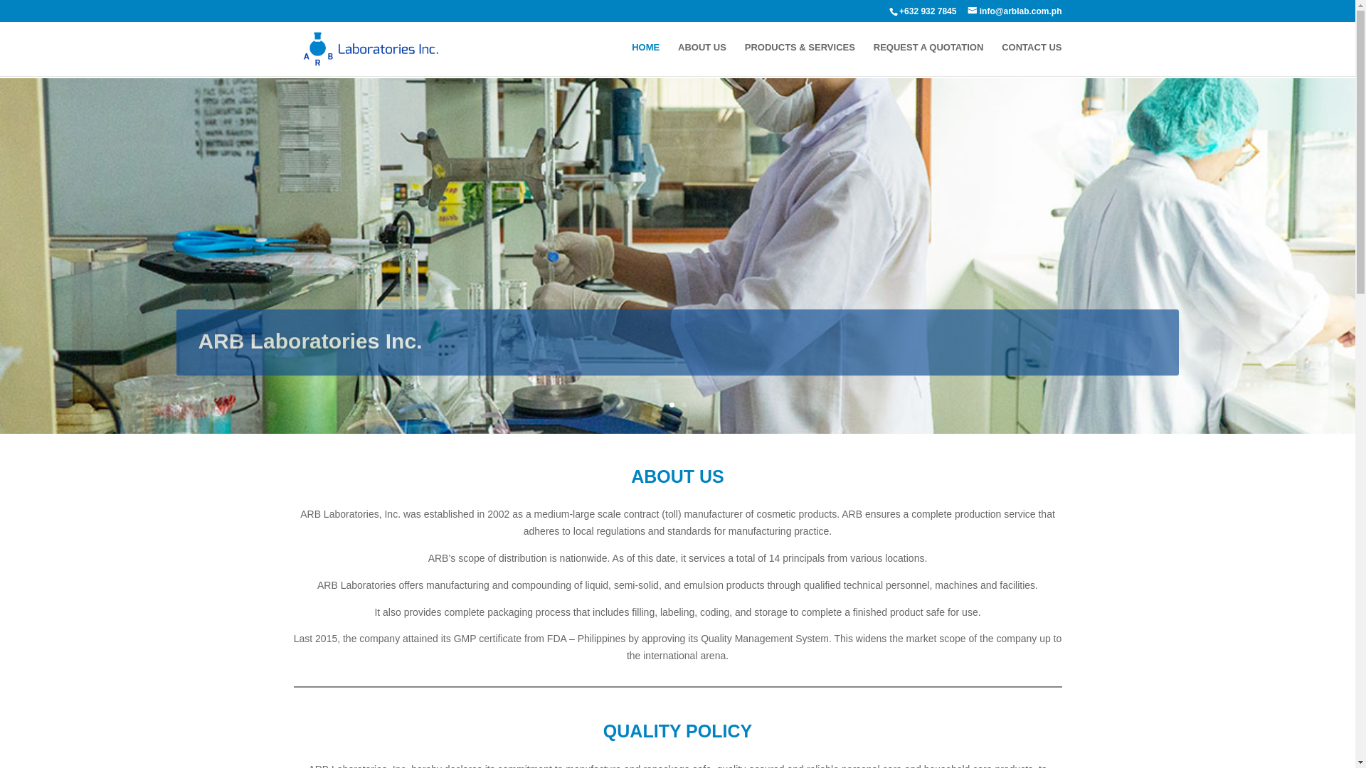 website screenshot of https://arblab.com.ph/