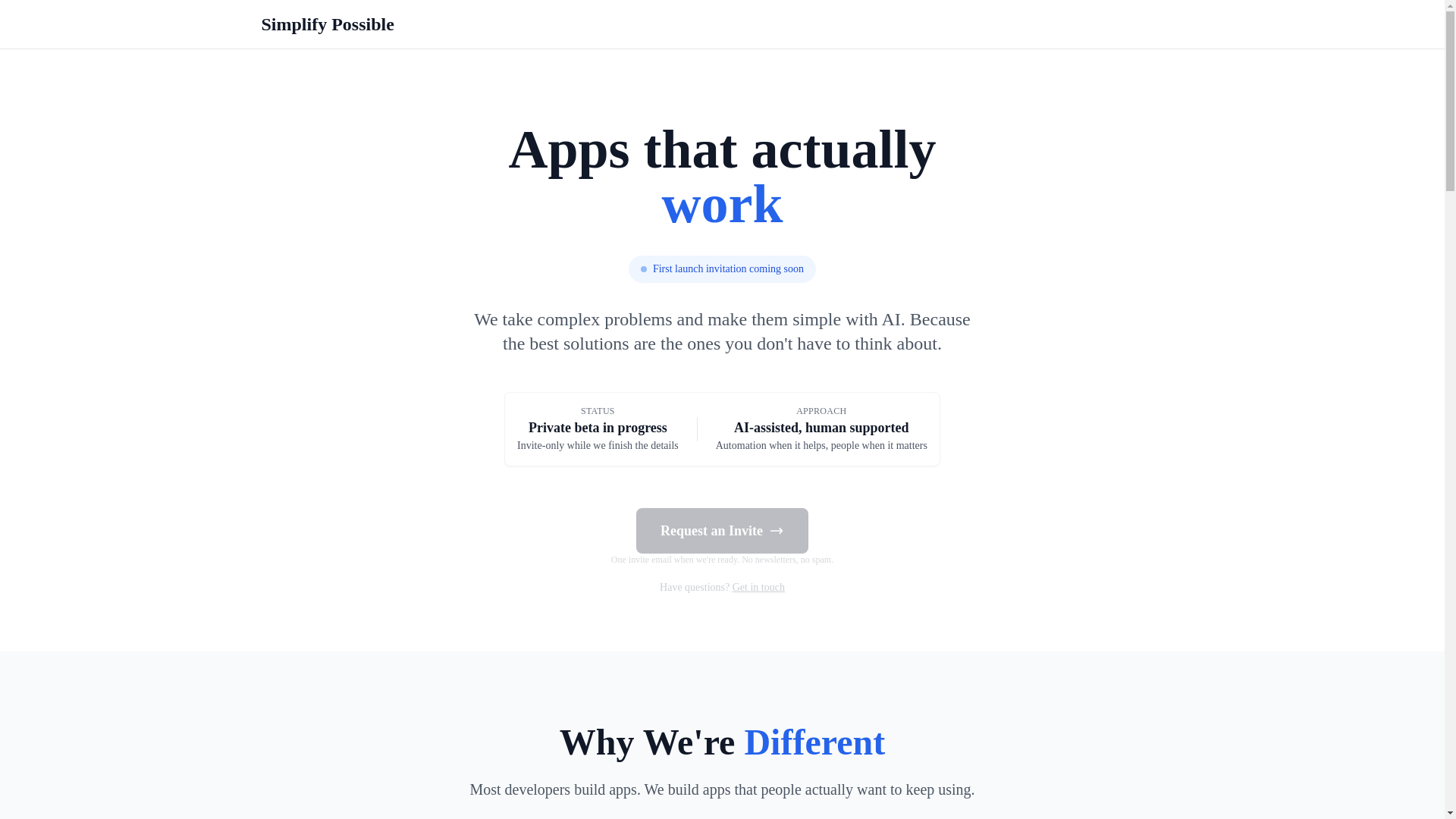 website screenshot of https://simplify-possible.pages.dev/