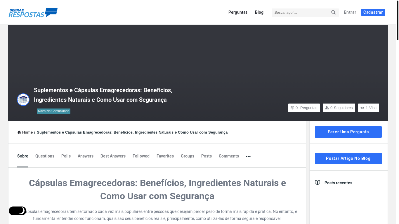 website screenshot of https://respostas.sebrae.com.br/profile/suplementopharcaps/