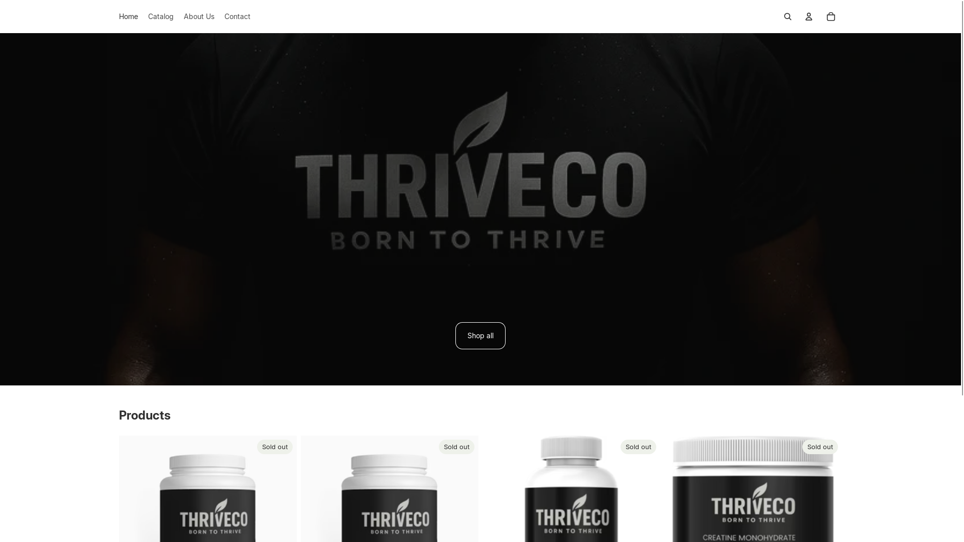 website screenshot of https://getthriveco.com/