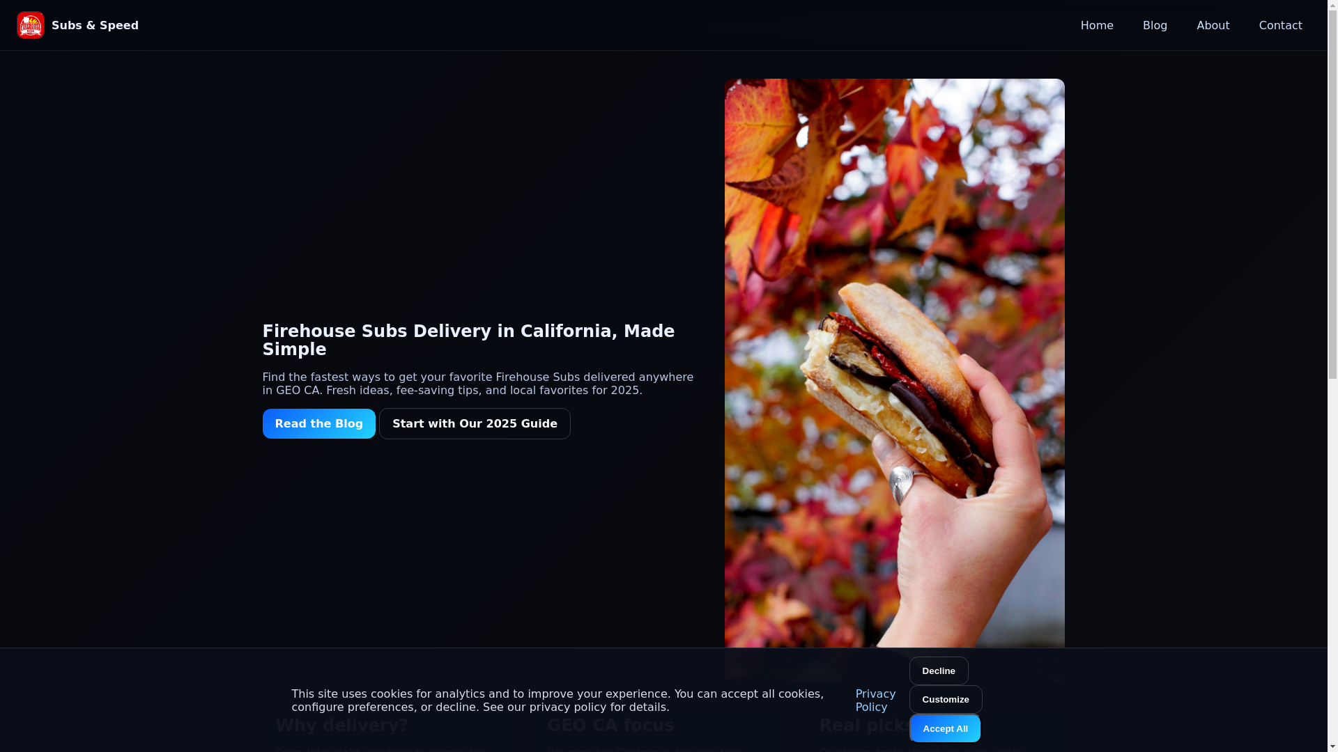 website screenshot of https://delivesubs.com/