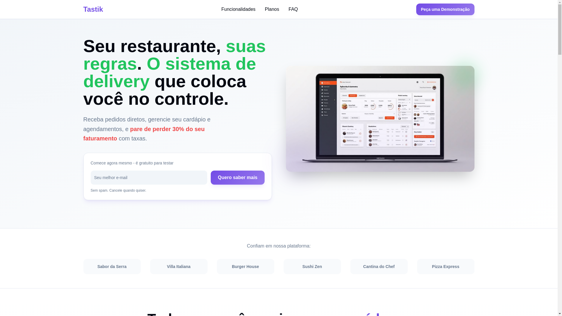 website screenshot of https://tastik.com.br/