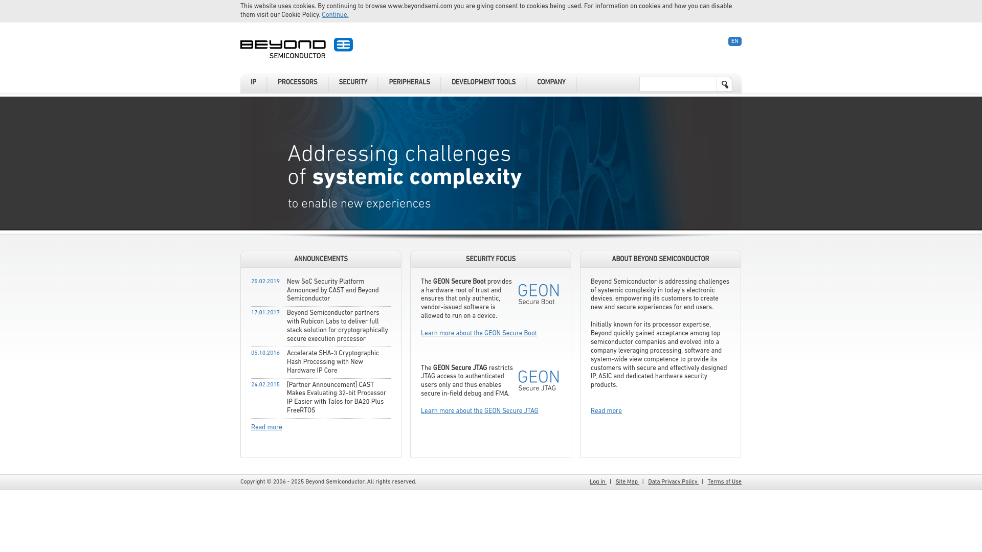 website screenshot of https://beyondsemi.com/