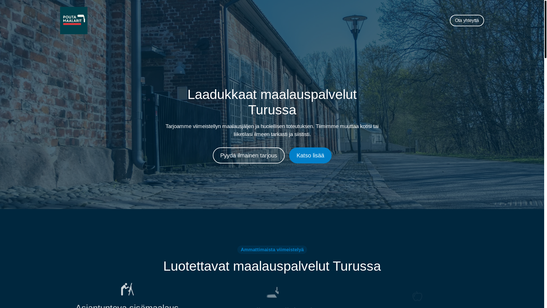 website screenshot of https://poutamaalarit.fi/