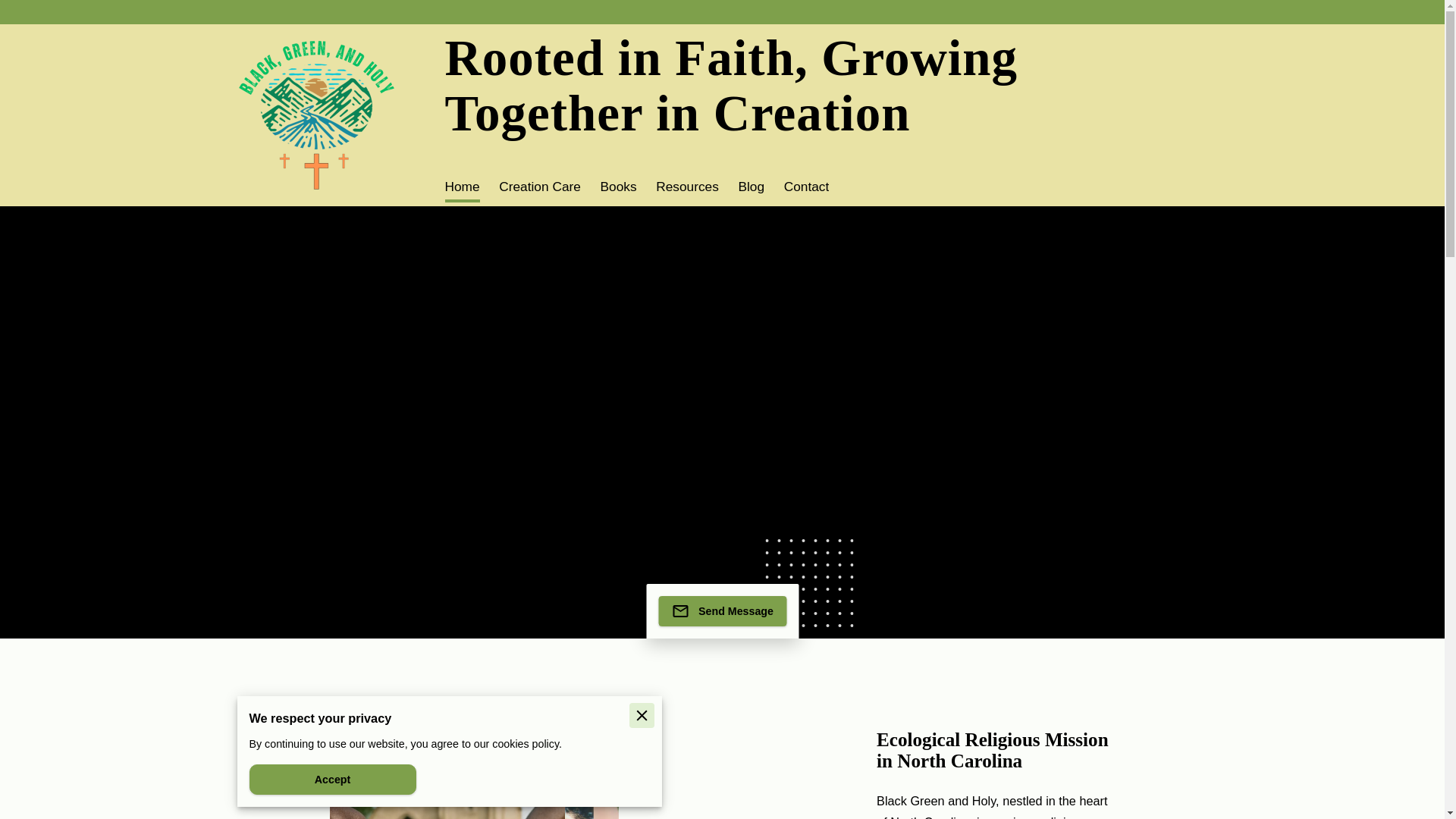 website screenshot of https://blackgreenandholy.com/