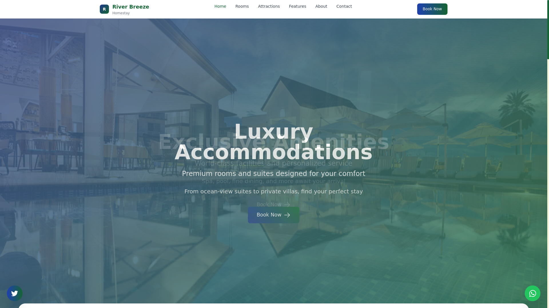 website screenshot of https://riverbreezehomestay.com/