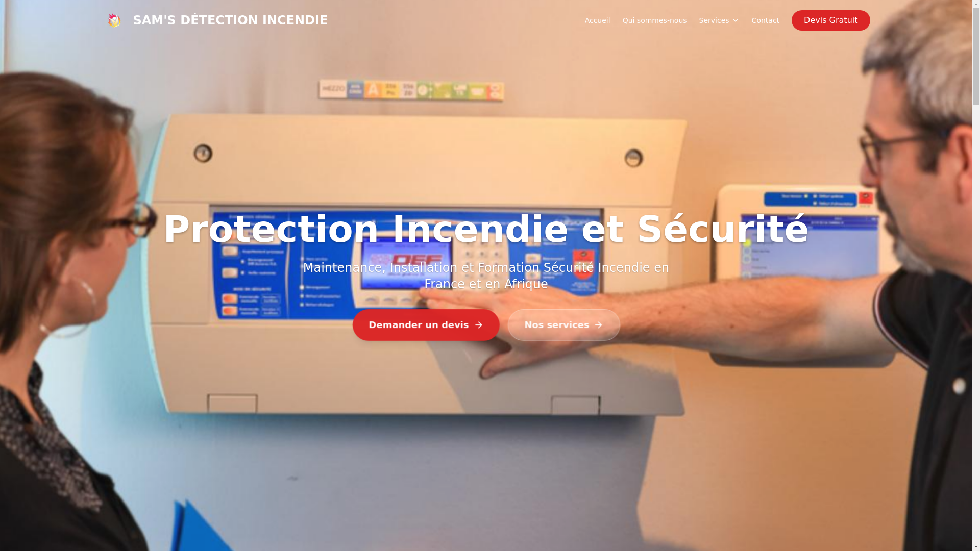 website screenshot of https://detection-incendie-paris.com/