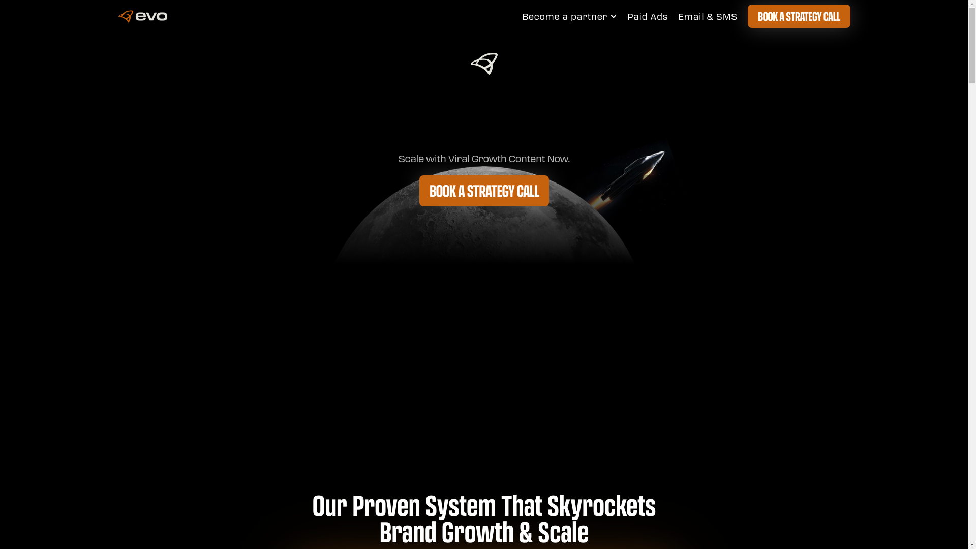 website screenshot of https://evomarketingteam.com/