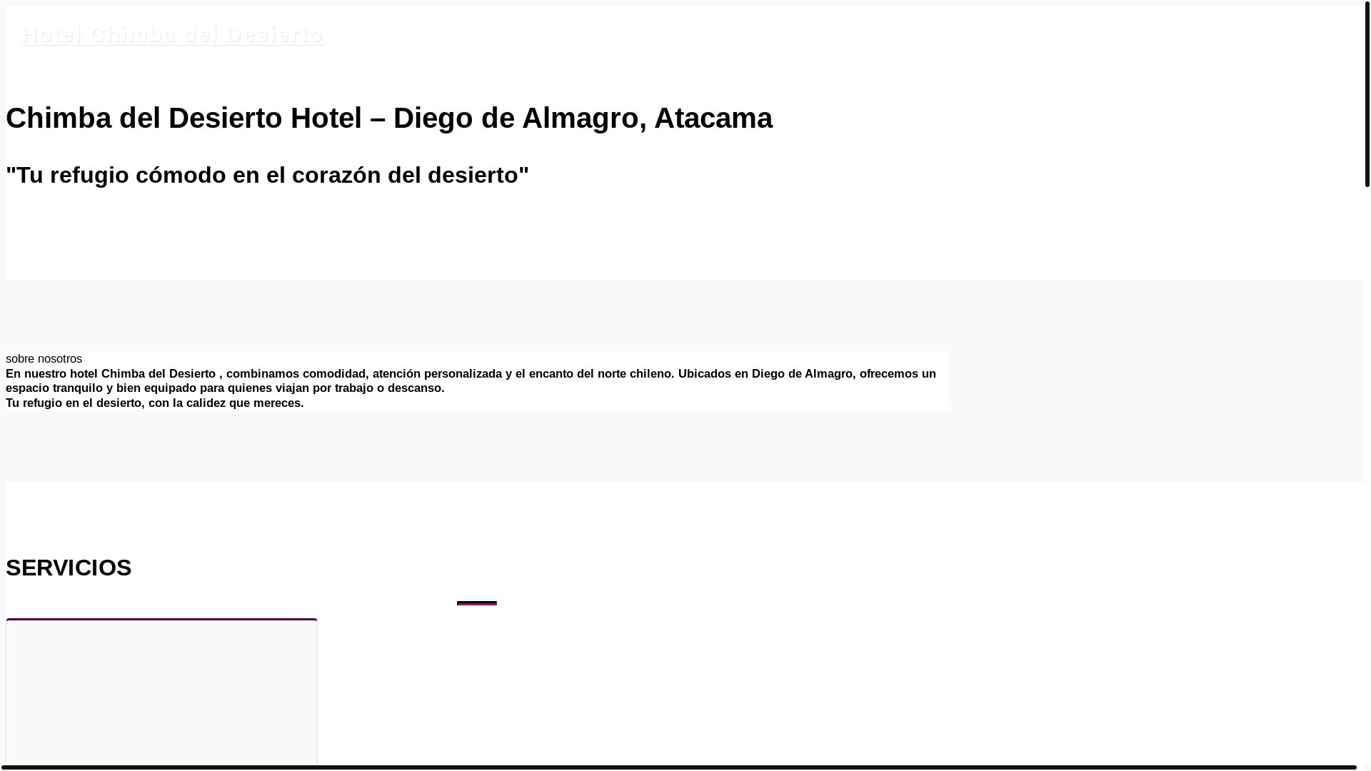 website screenshot of https://hotelchimbadeldesierto.com/