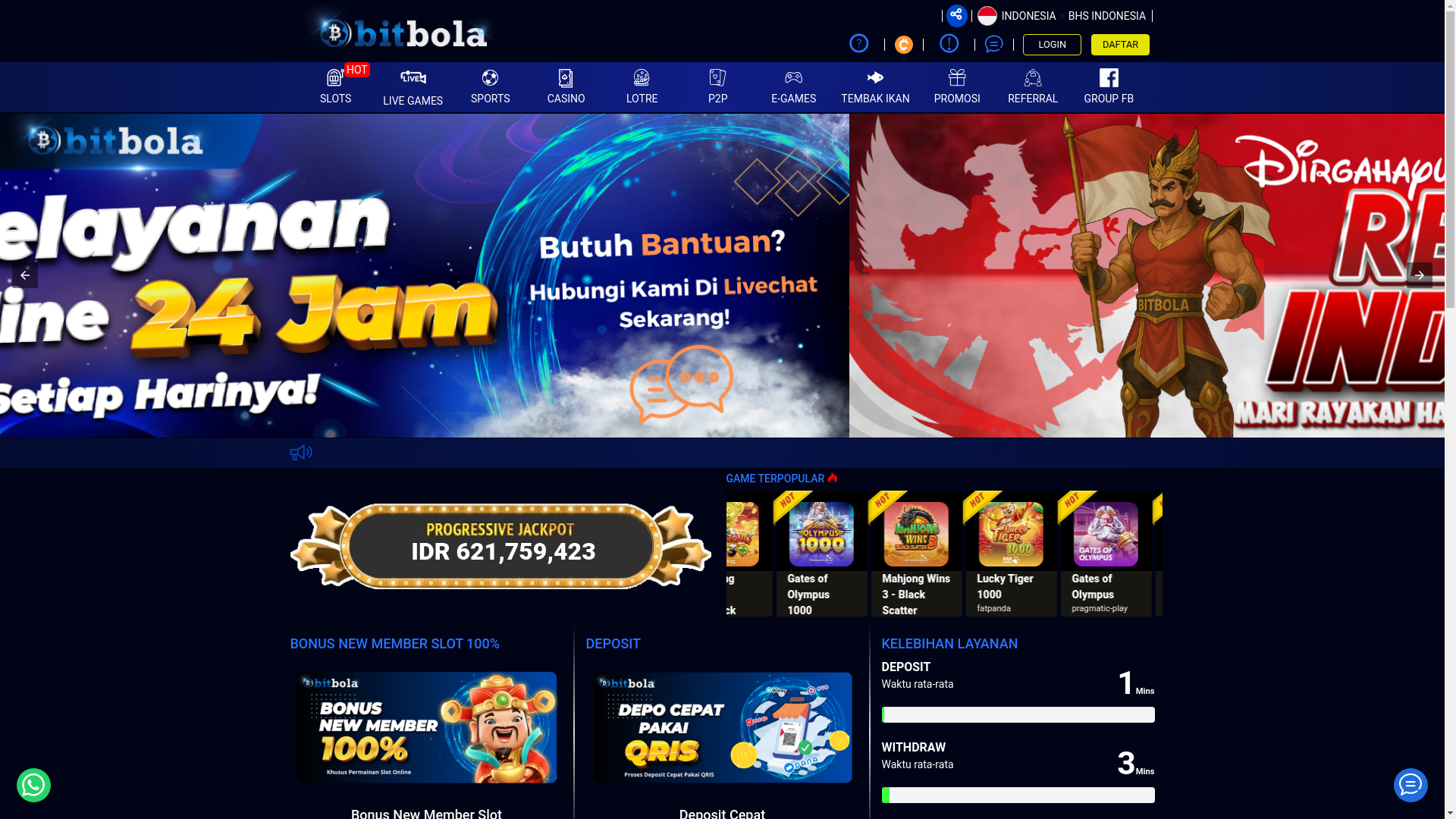 website screenshot of https://menangterusdibitbola.com/