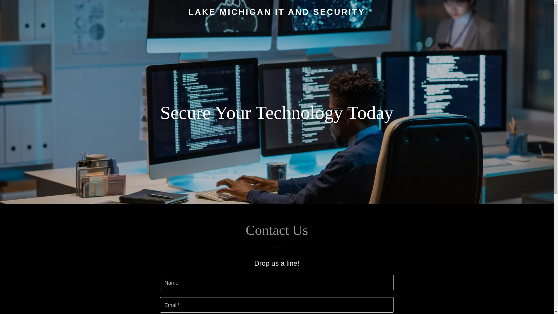 website screenshot of https://lakemichiganitandsecurity.com/