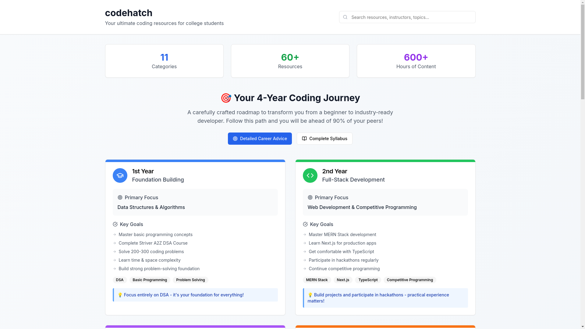 website screenshot of https://codehatch.live/