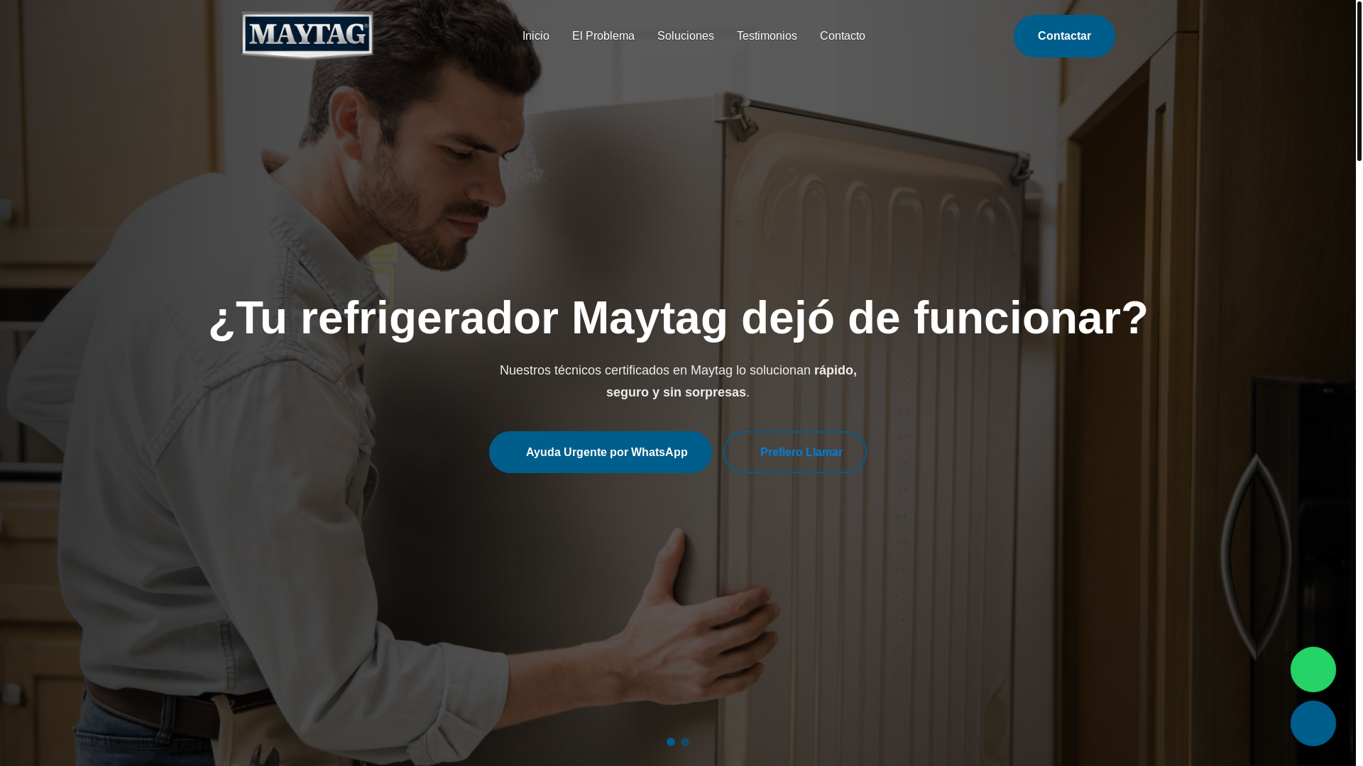 website screenshot of https://asistenciatecnicamaytag.com/