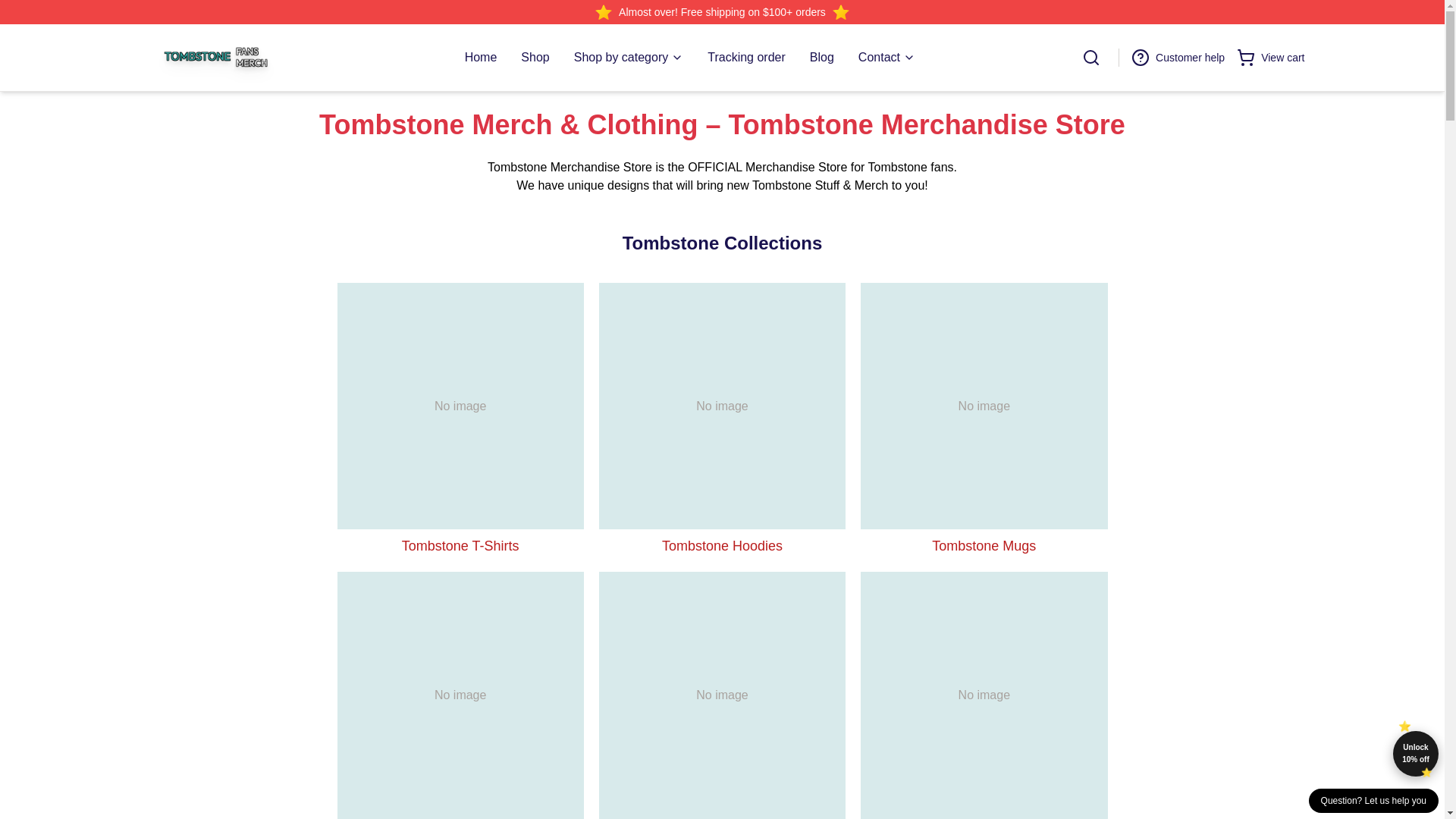 website screenshot of https://tombstonemerch.shop/