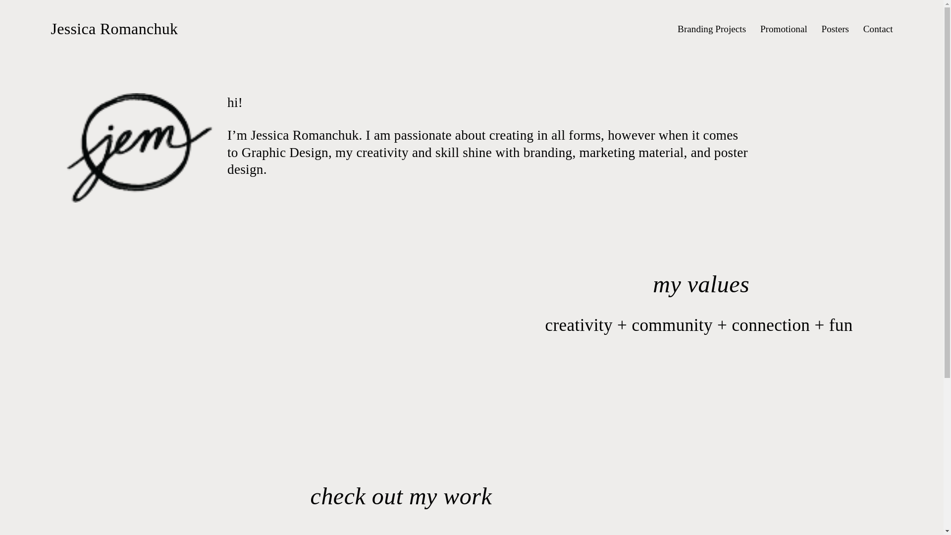 website screenshot of https://jessicaromanchuk.ca/