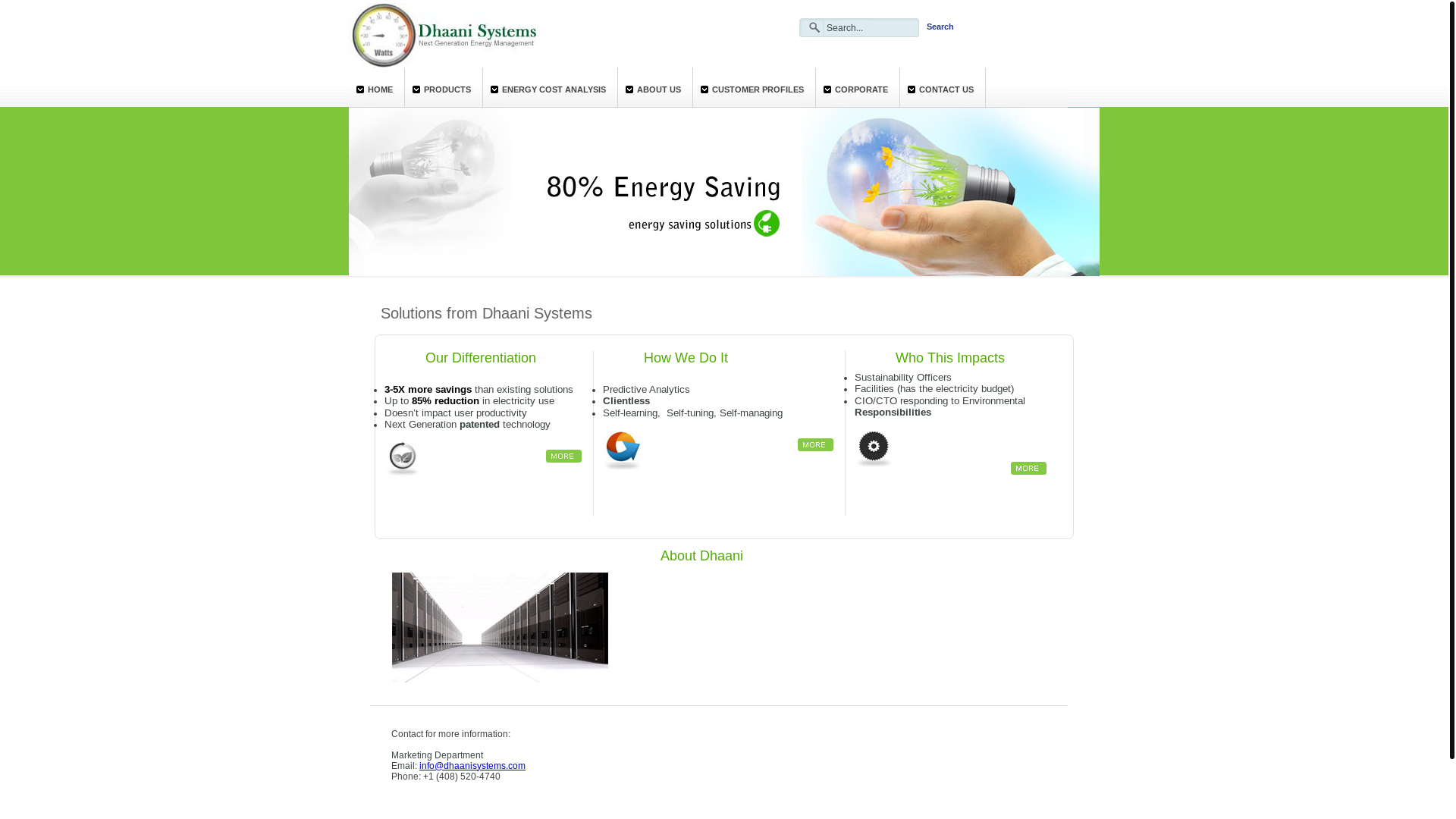 website screenshot of https://dhaanisystemsnet.org/