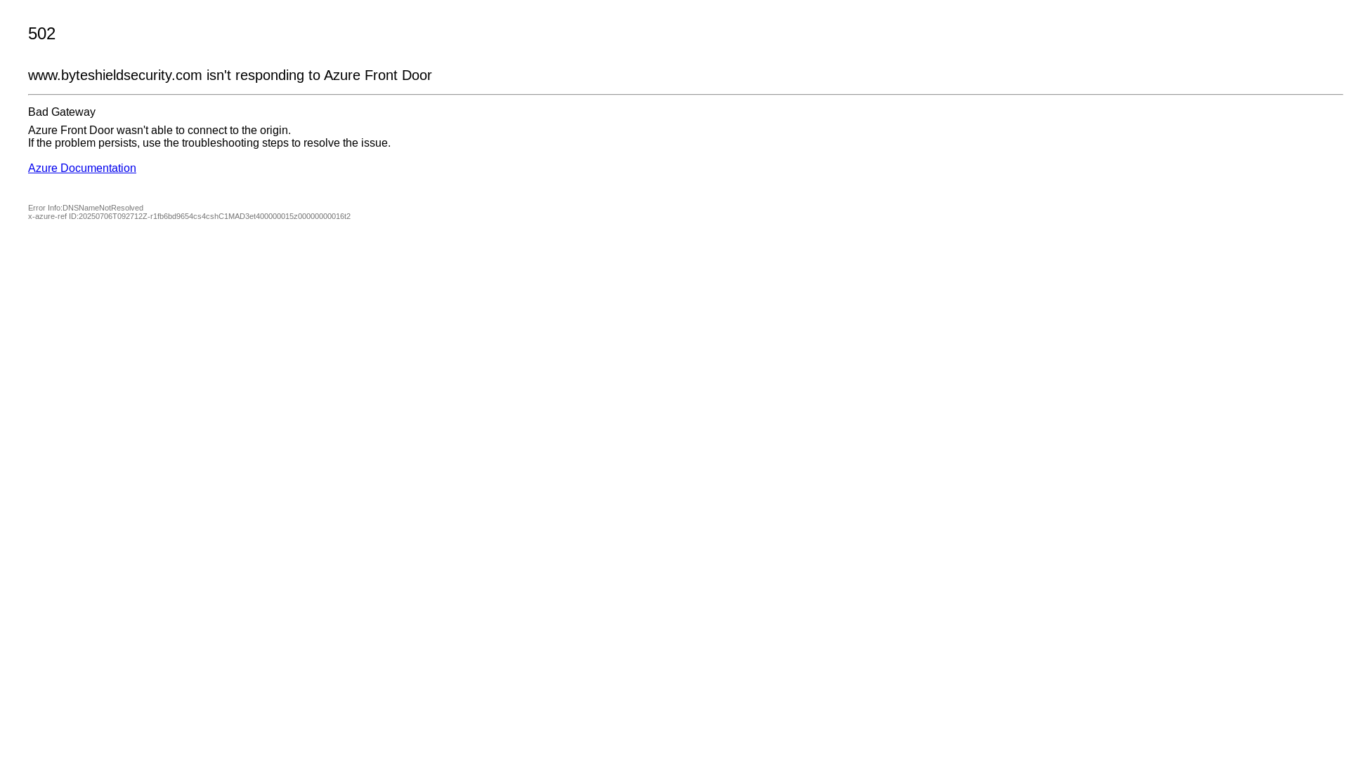 website screenshot of https://byteshieldtechnology.com/