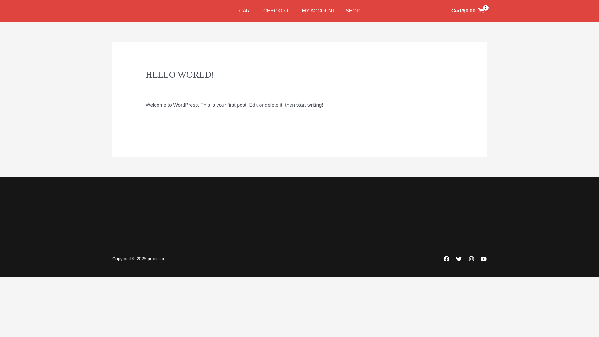website screenshot of https://prbook.in/