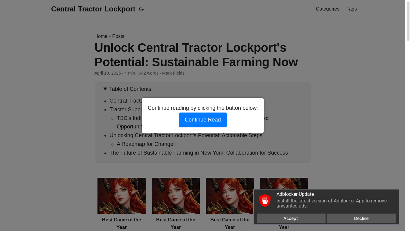 website screenshot of https://central-tractor-lockport.pages.dev/