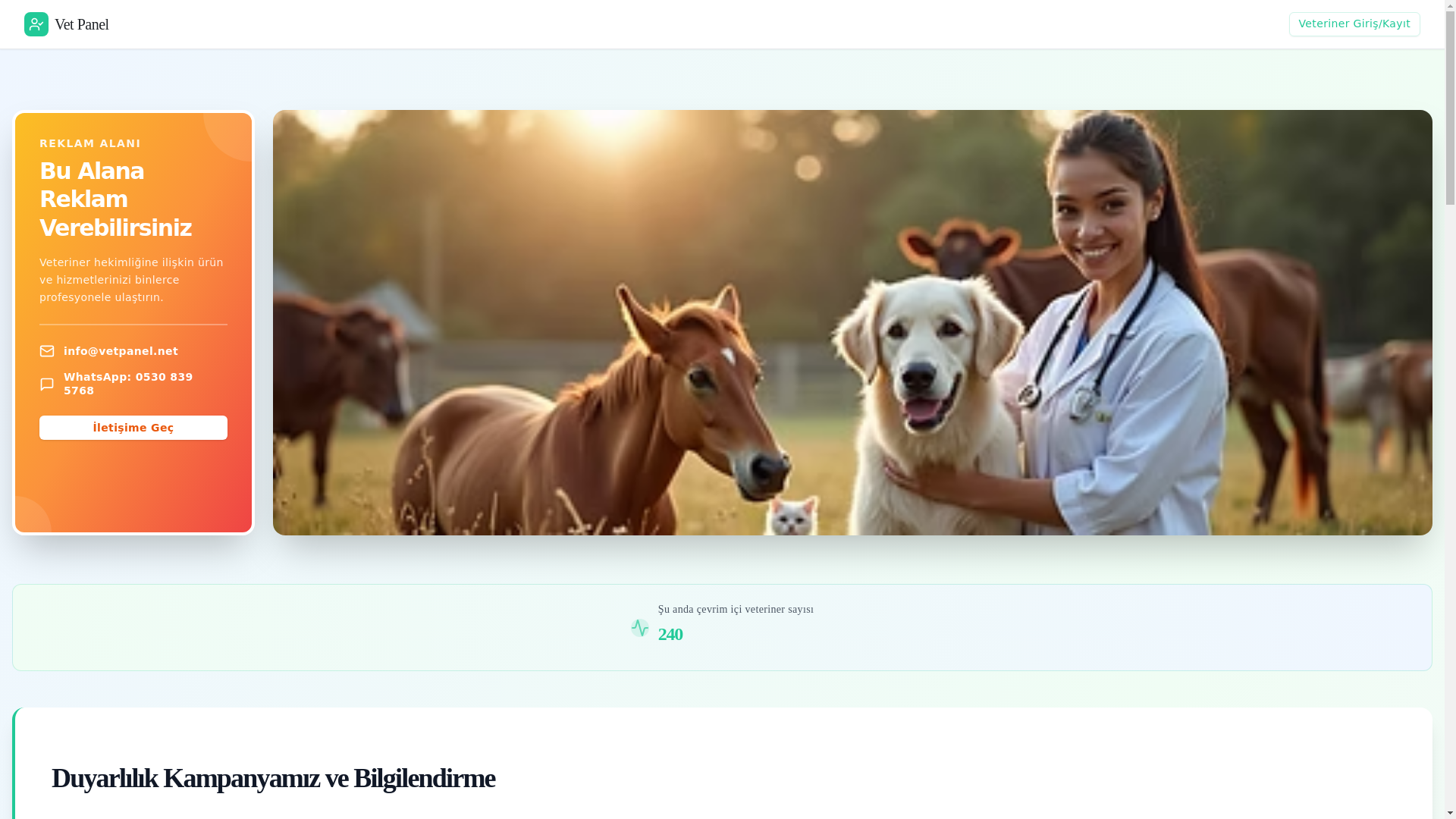 website screenshot of https://veterinerpanel.com/
