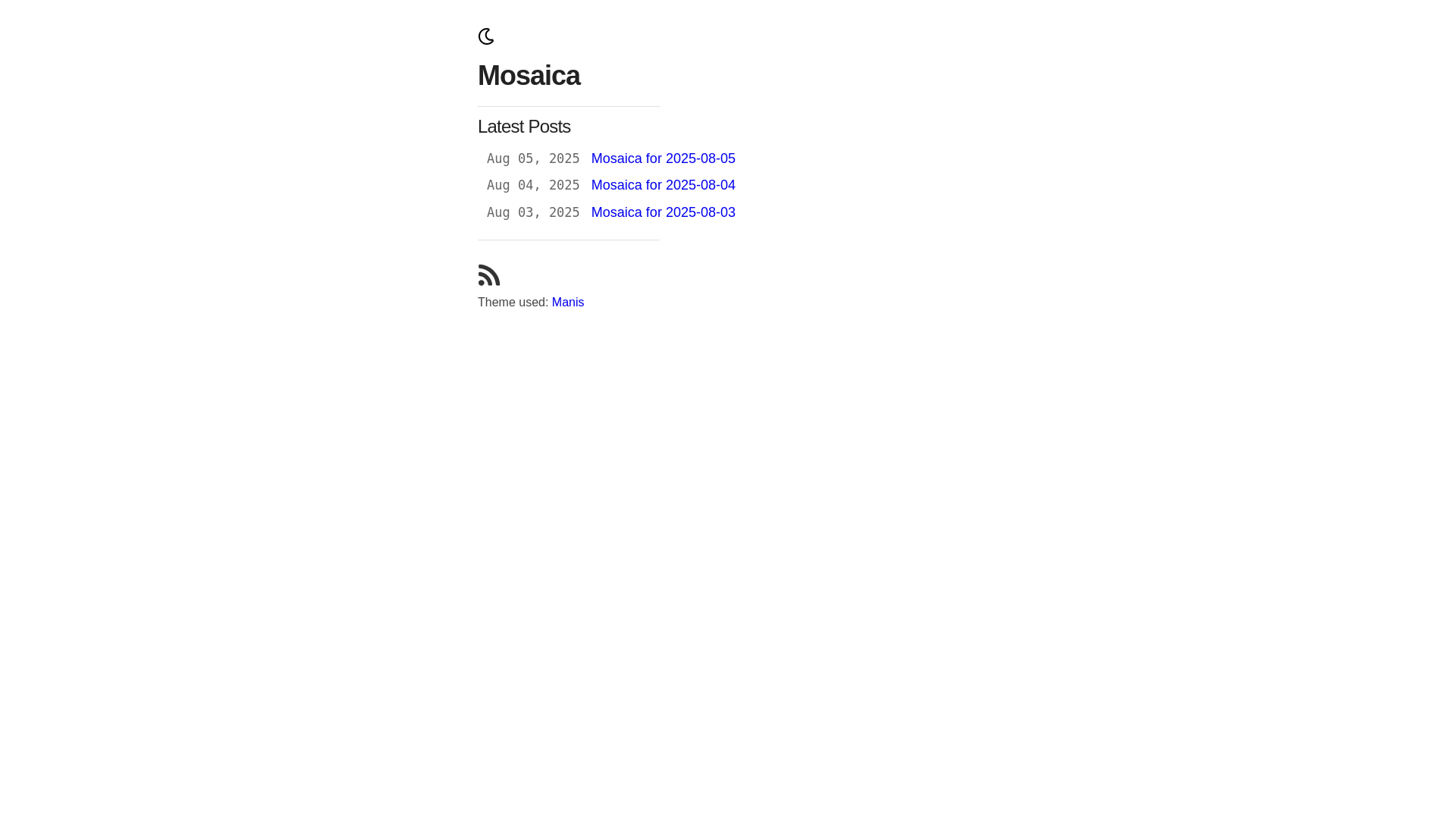 website screenshot of https://mosaica.pages.dev/