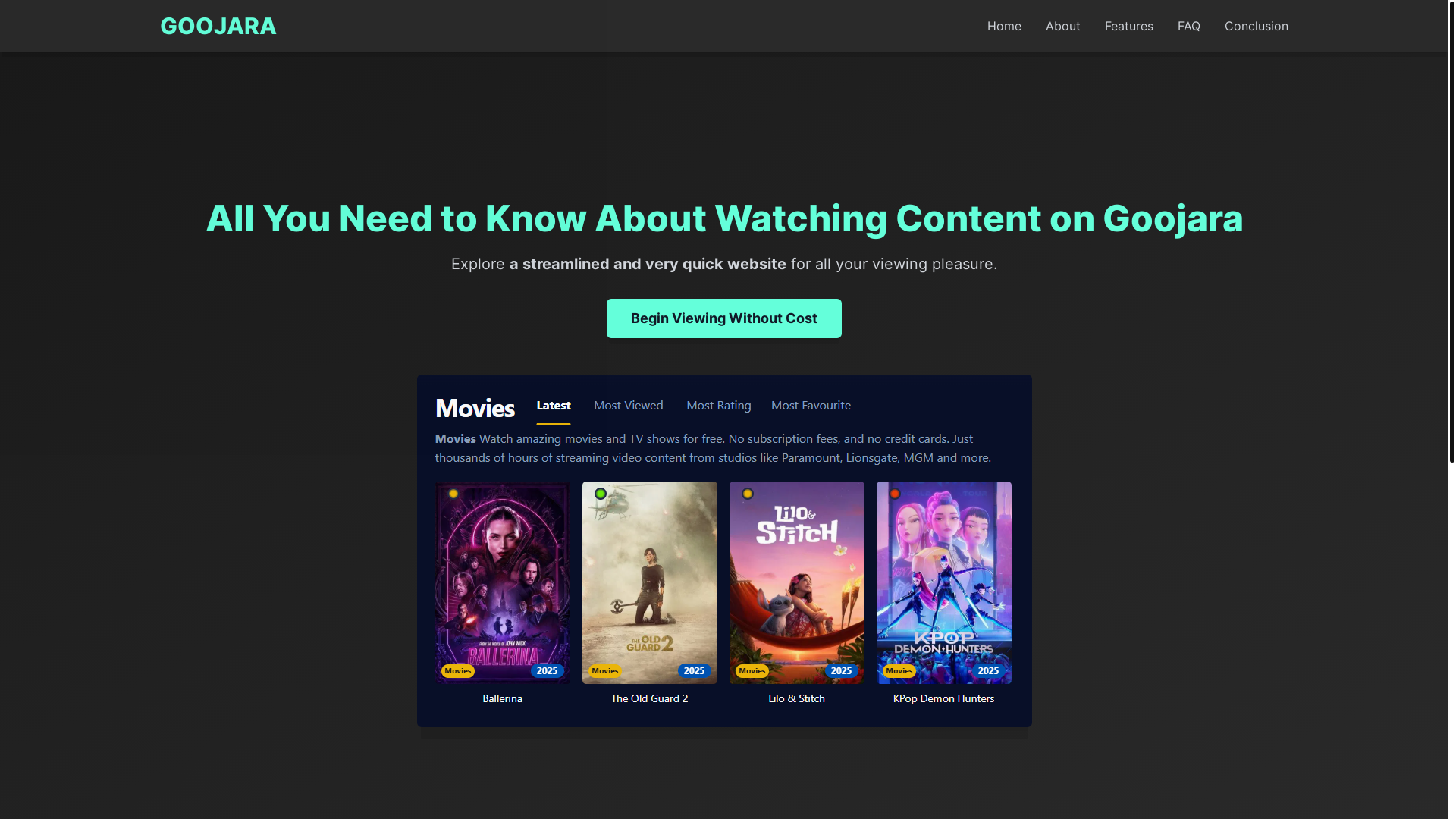 website screenshot of https://goojara-7uyb.pages.dev/